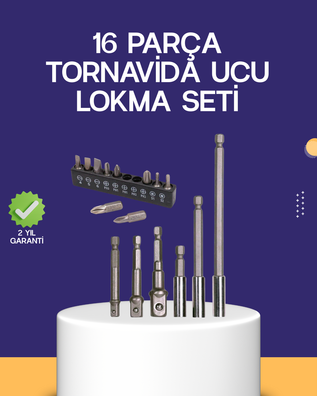 16 Parça Bits ve Adaptör Seti Vidalama Tamir Bakım Seti - Lisinya