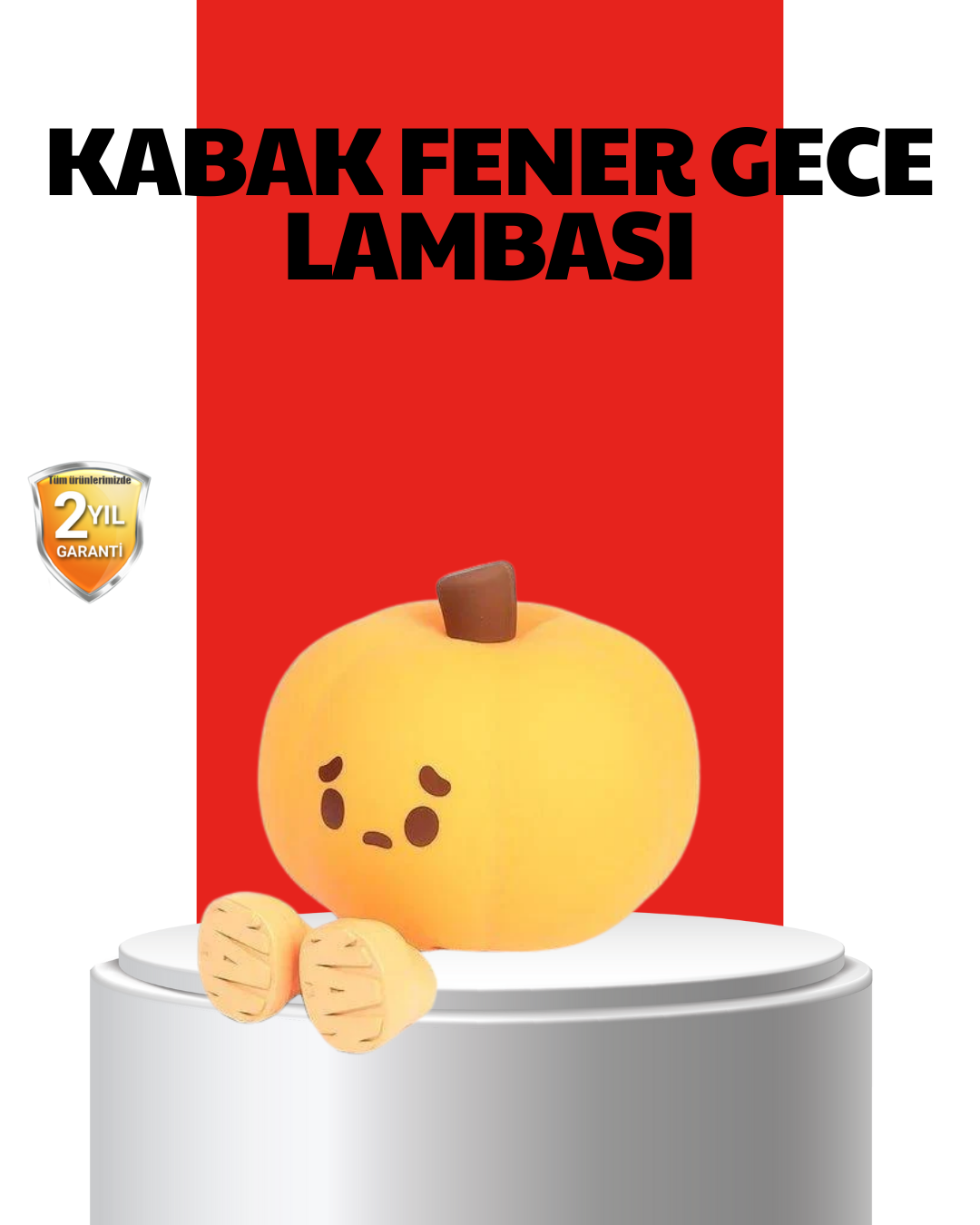 Pumpkin LED Night Light Dokunmatik Şarjlı Silikon Gece Lambası - Lisinya