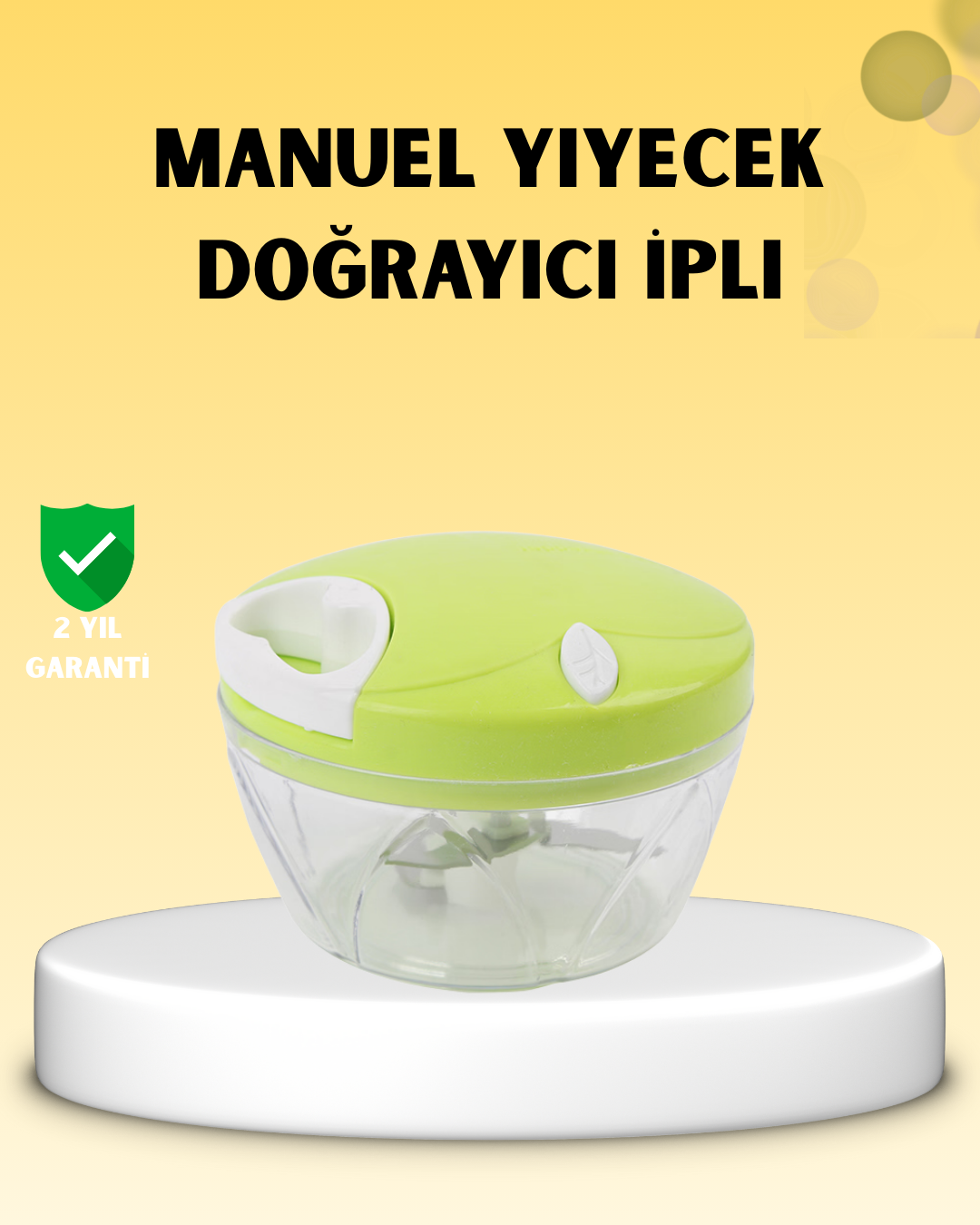 Manuel Yiyecek Doğrayıcı İpli Hızlı Pratik Sebze Kıyıcı - Lisinya