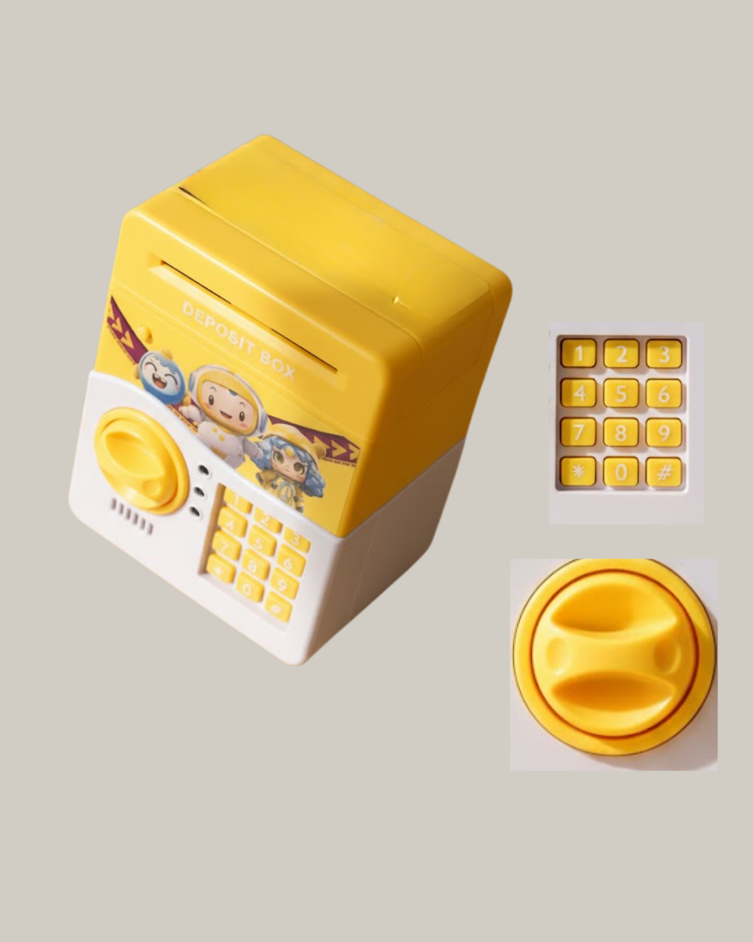 Sarı Şifreli Eğitici Çocuk Kumbarası Otomatik Para Girişli - Lisinya