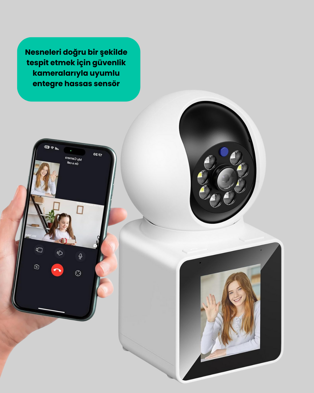 Akıllı Ev Güvenlik Kamerası 2K Ultra HD Hareket Algılama ve Çağrı Özellikli - Lisinya