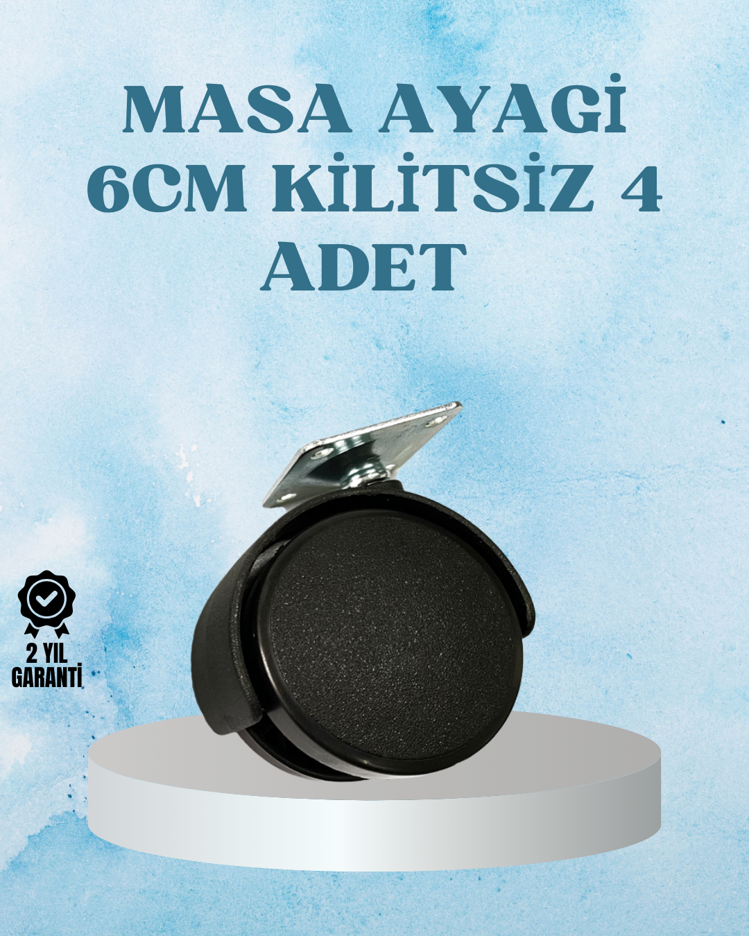 Kilitsiz Mobilya Tekerleği 6 cm 4 Adet Dayanıklı Tasarım - Lisinya