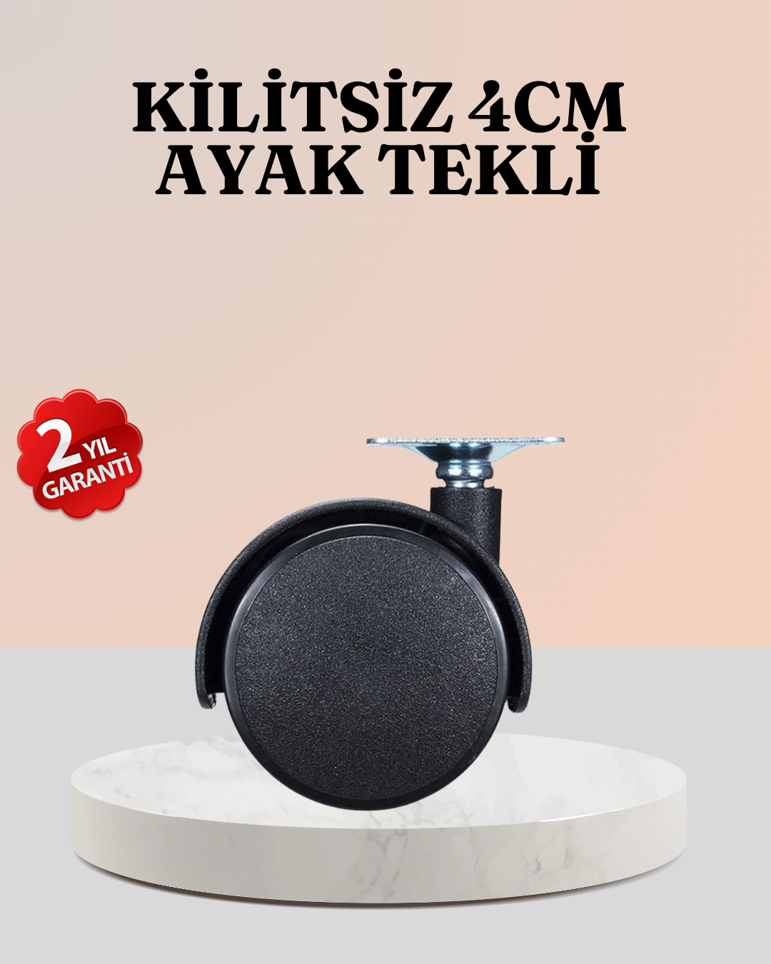 4 cm Çap Kilitsiz Tekerlek Ayağı Tekli Hafif Mobilyalar İçin - Lisinya