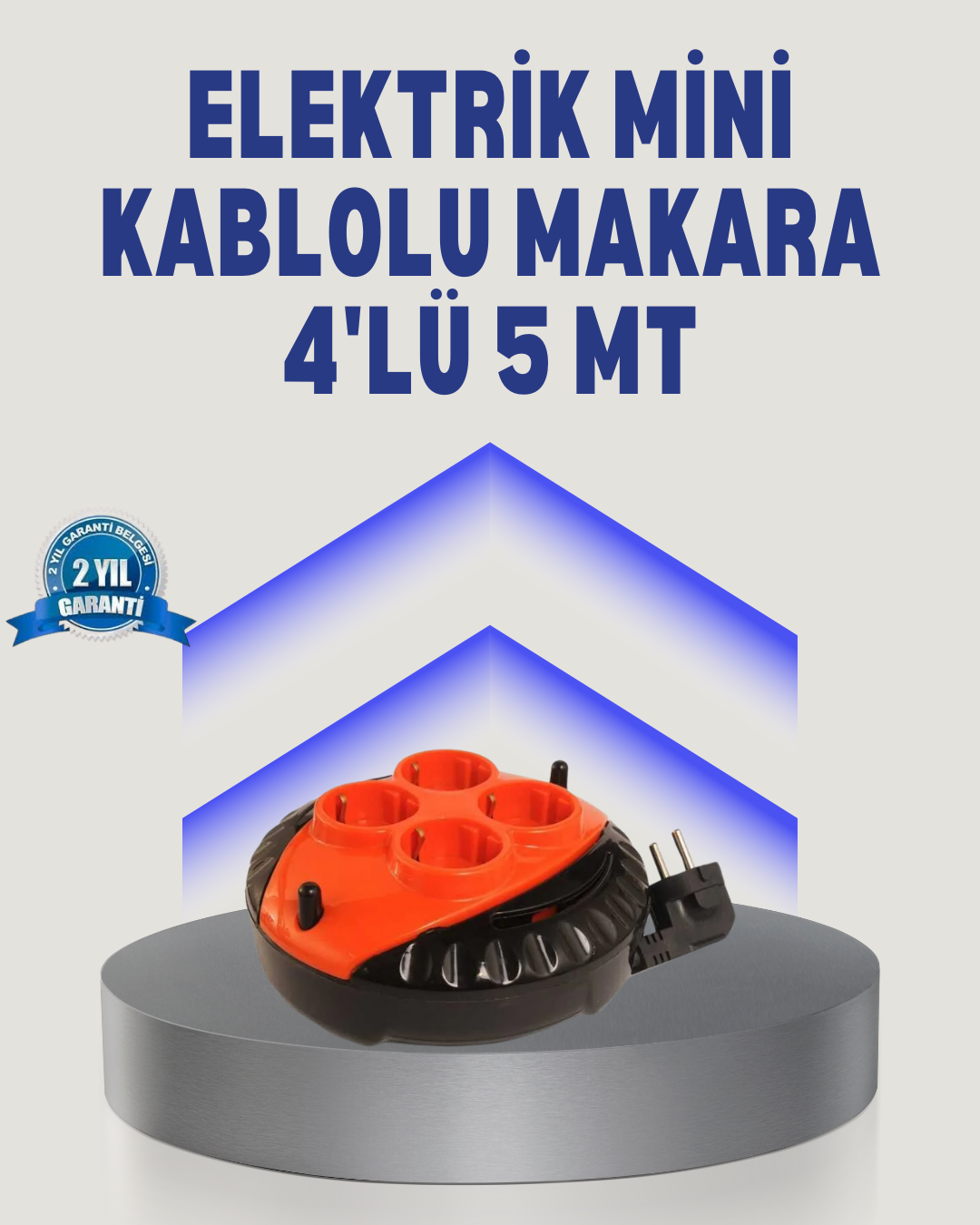 5 Metre Uzatma Kablolu 4 Prizli Makara Kırmızı - Lisinya 5 Metre Uzatma Kablolu 4 Prizli Makara Kırmızı - Lisinya