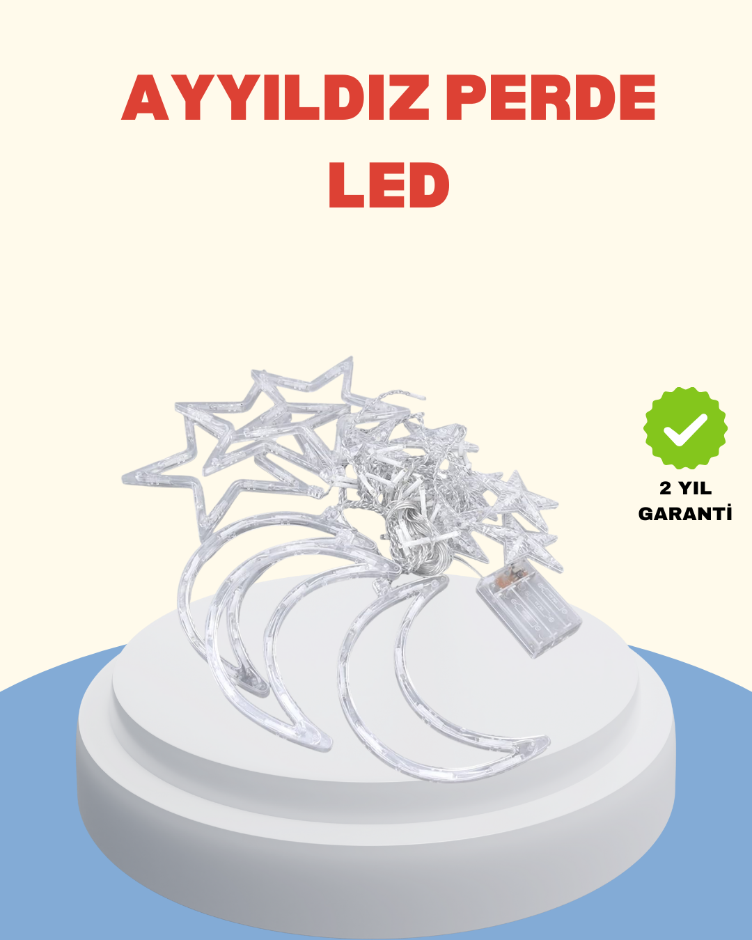 Pilli Çalışan Yıldız Ay Perde Led Işık 2 Modlu Dekorasyon - Lisinya Pilli Çalışan Yıldız Ay Perde Led Işık 2 Modlu Dekorasyon - Lisinya