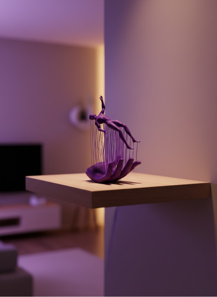 El İnsan Figürü Mor Modern Sanatsal Biblo Soyut Tasarım Salon ve Ofis Dekoru - Lisinya El İnsan Figürü Mor Modern Sanatsal Biblo Soyut Tasarım Salon ve Ofis Dekoru - Lisinya