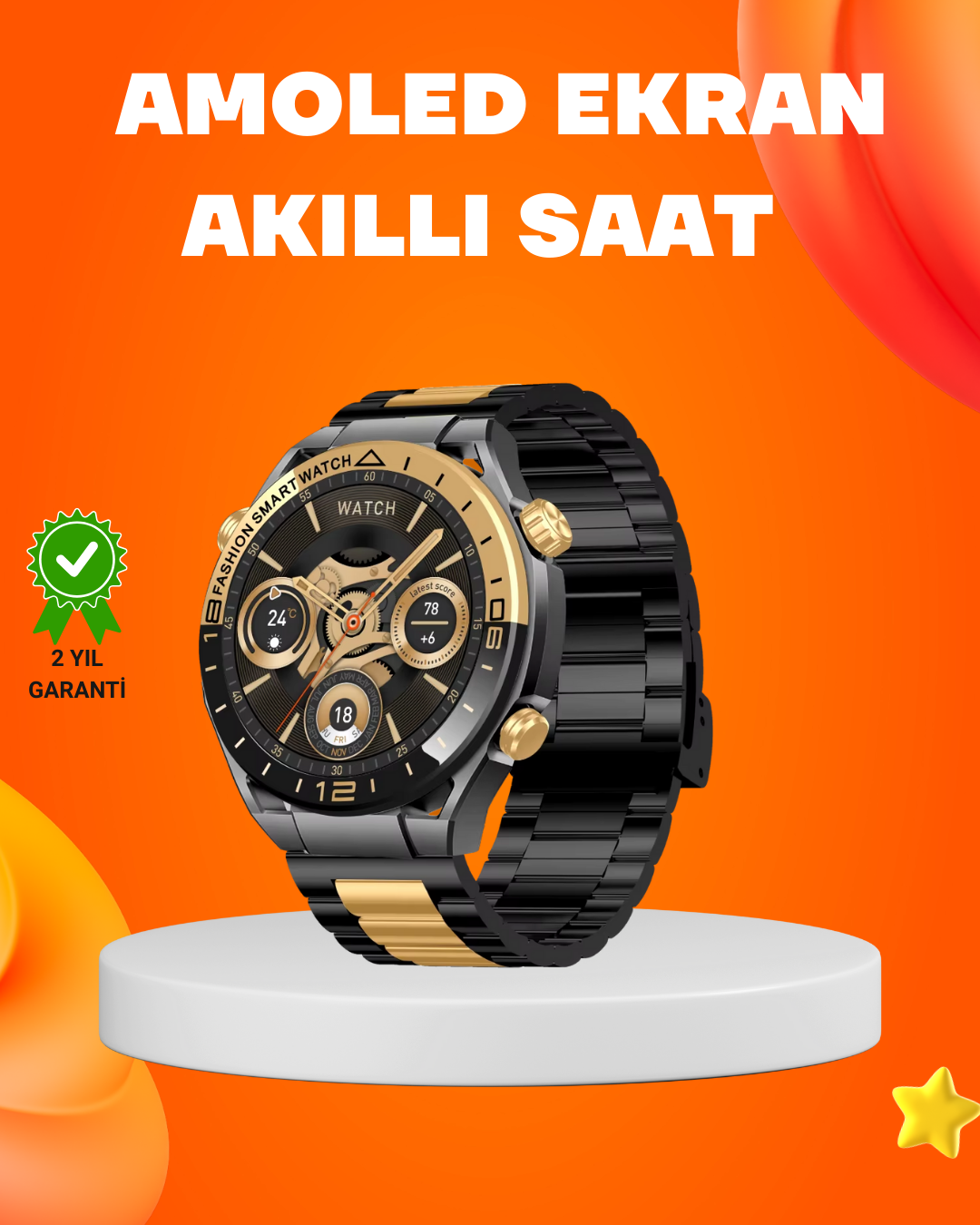 Amoled Akıllı Saat IP67 Su Geçirmez 3 Bileklikli Sağlık Takipli - Lisinya