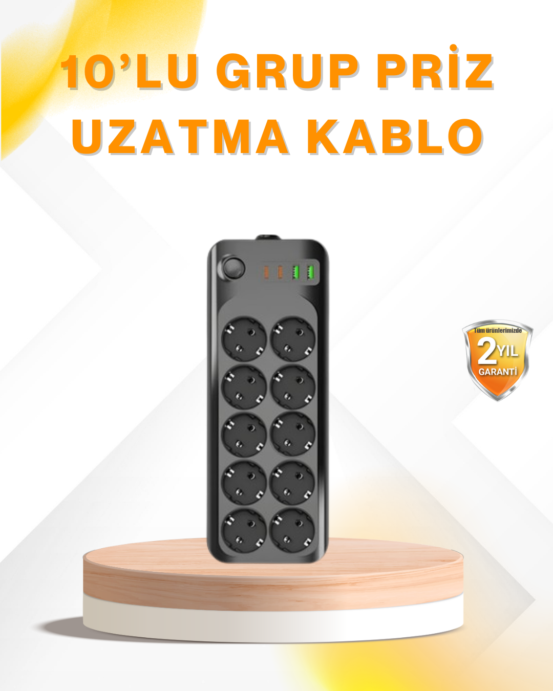 10’lu Çoklu Priz Termal Korumalı USB Type-C Çıkışlı 2500W Uzatma Kablosu - Lisinya 10’lu Çoklu Priz Termal Korumalı USB Type-C Çıkışlı 2500W Uzatma Kablosu - Lisinya