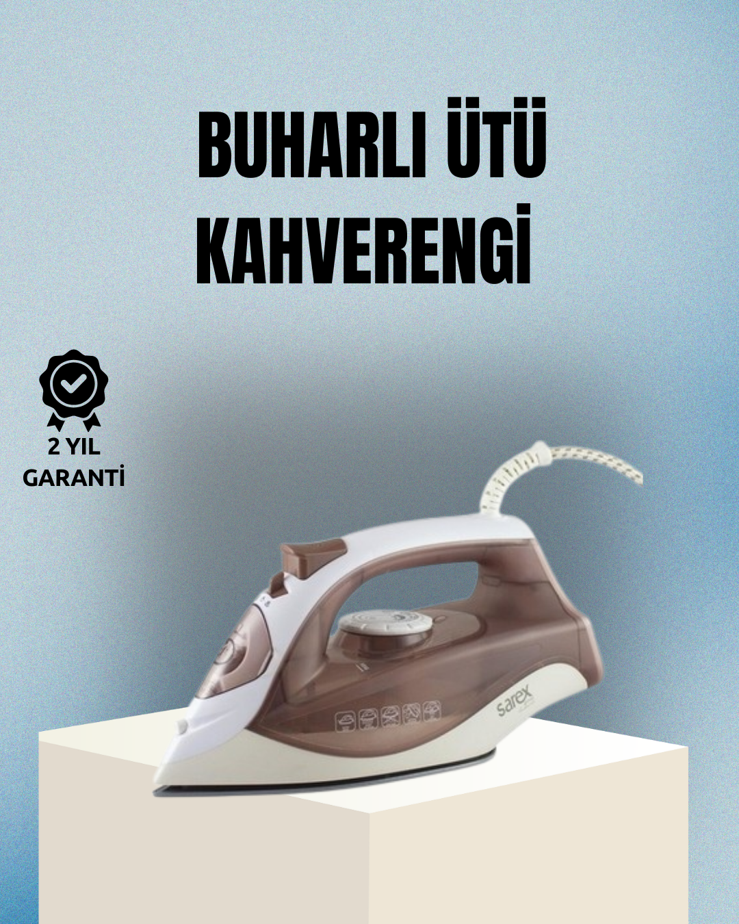 2200 Watt Buharlı Ütü Kahverengi Seramik Taban Şok Buharlı - Lisinya