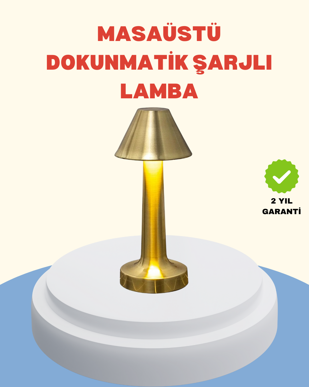 Şarjlı Masa Lambası 3 Işık Modu Kademesiz Karartma Metal Gövde - Lisinya