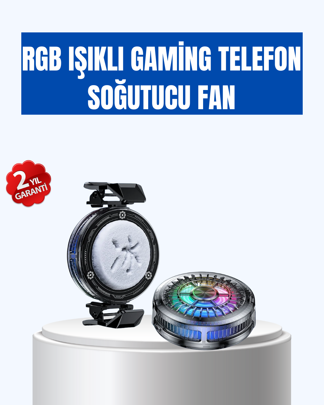 Gaming Telefon Soğutucu RGB Fan Sessiz Çalışma Tüm Modeller Uyumlu - Lisinya