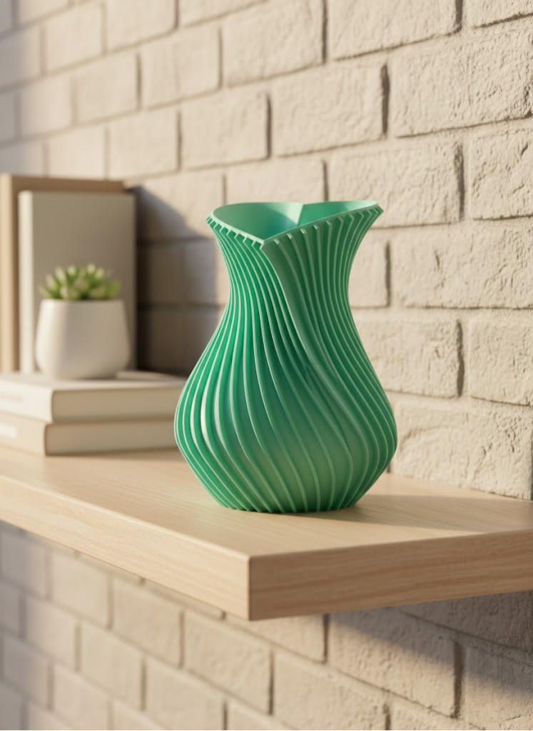 24 cm Turkuaz Kalp Formlu Büyük Boy Vazo Estetik Dekor Ürünü - Lisinya