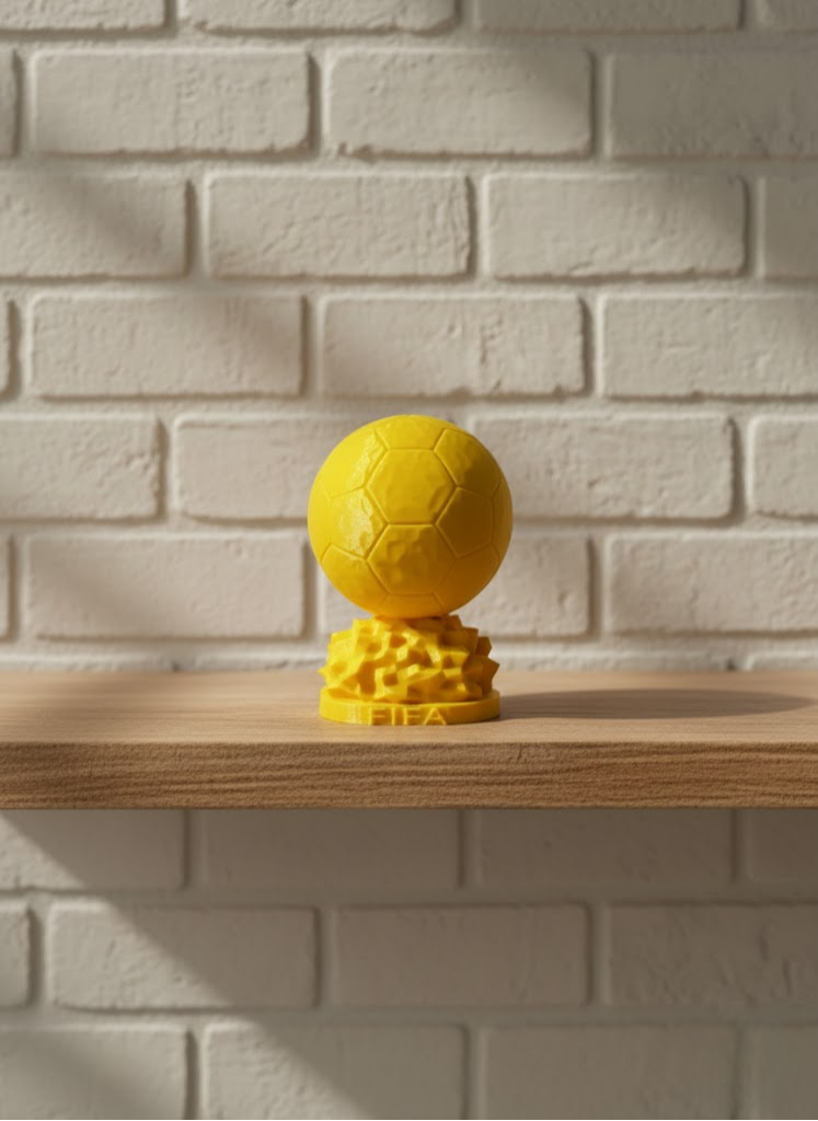 Mini FIFA Futbol Topu Biblo Sarı Renk 10cm Spor Temalı Dekor - Lisinya