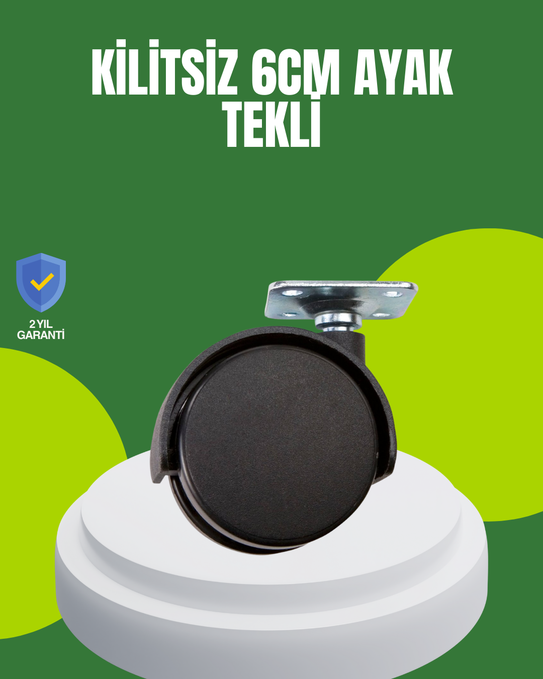 Kilitsiz 6 cm Tekerlek Ayak Tek Adet - Lisinya