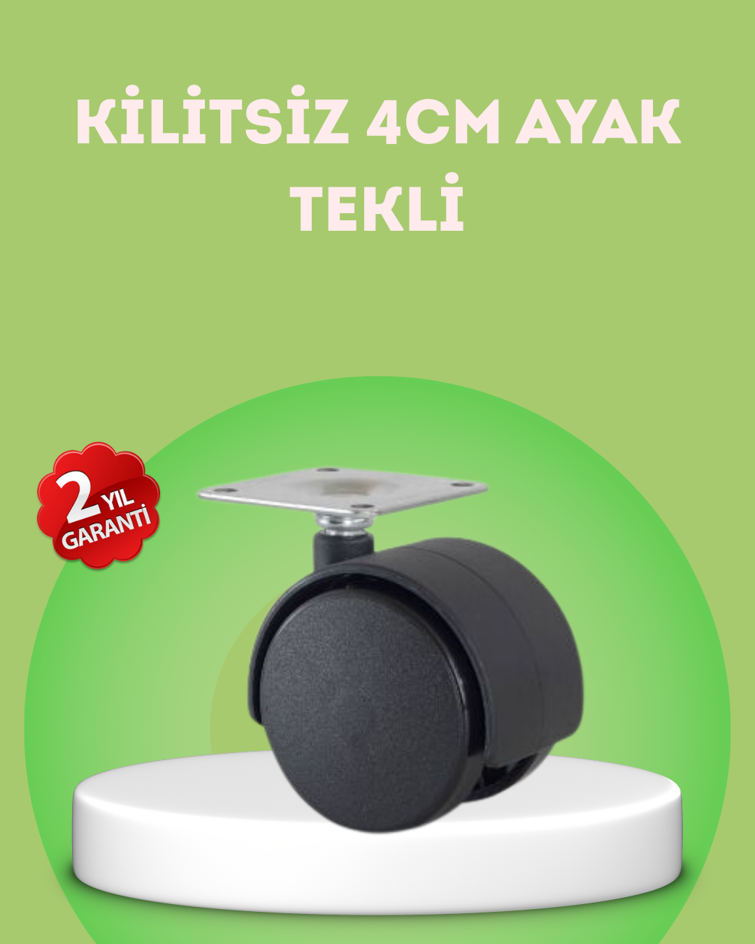Kilitsiz 4 cm Mobilya Ayağı Tek Adet Pratik ve Dayanıklı - Lisinya