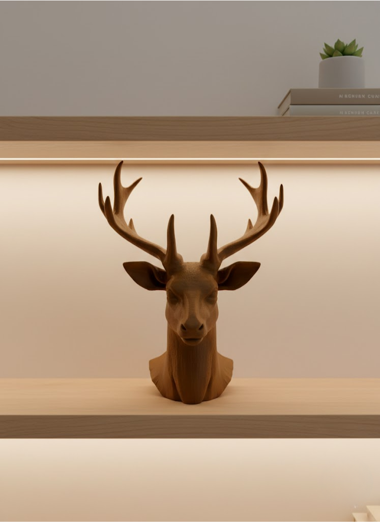 Dekoratif Kahverengi Geyik Biblo Salon ve Raf Dekoru - Lisinya