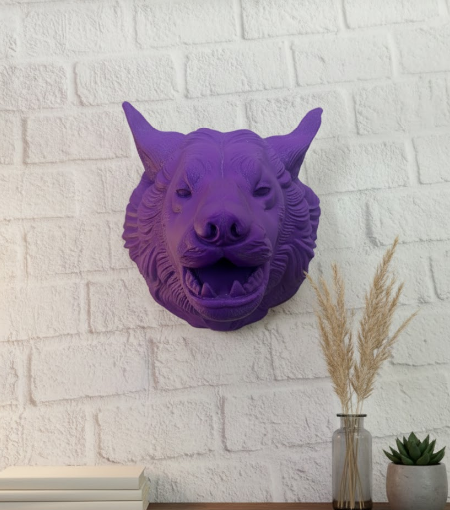 Mor Kurt Figürü Duvar Aksesuarı - Lisinya Mor Kurt Figürü Duvar Aksesuarı - Lisinya