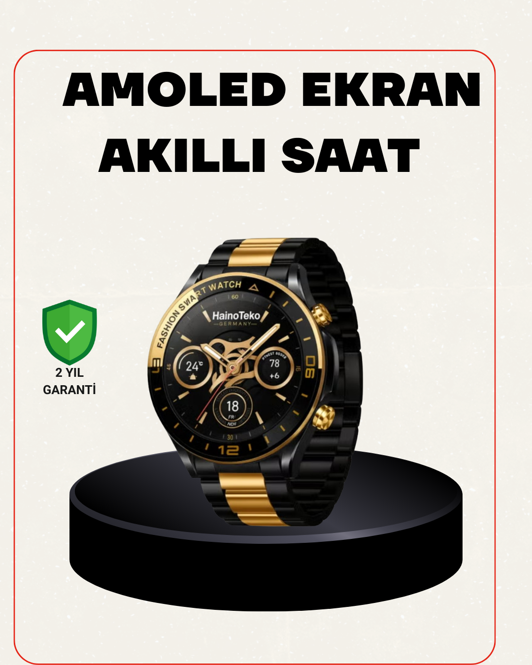 Amoled Akıllı Saat Manyetik Şarj GPS Destekli Spor ve Günlük Kullanım - Lisinya