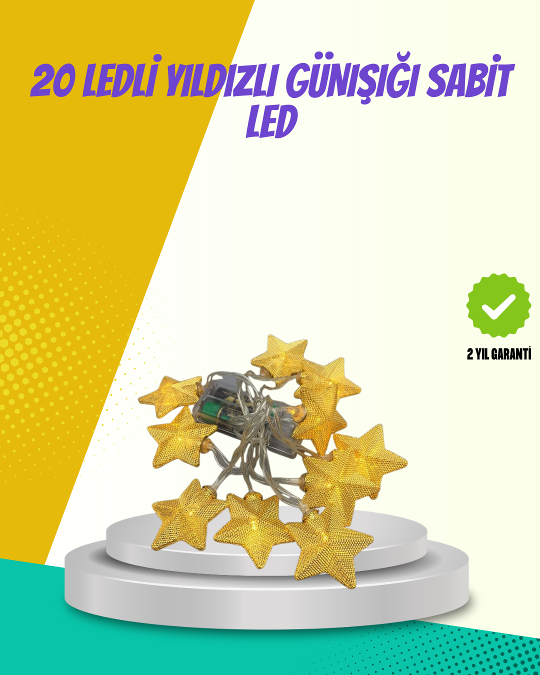 Dekoratif Yıldız Led Aydınlatma 20 Ledli 5 Metre Günışığı - Lisinya Dekoratif Yıldız Led Aydınlatma 20 Ledli 5 Metre Günışığı - Lisinya