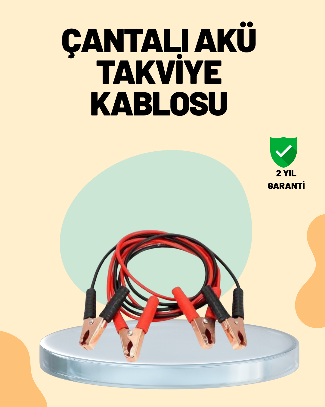 1200 Amper Jumper Kablo 2 Metre Bakır Uçlu Araç Takviye Seti - Lisinya