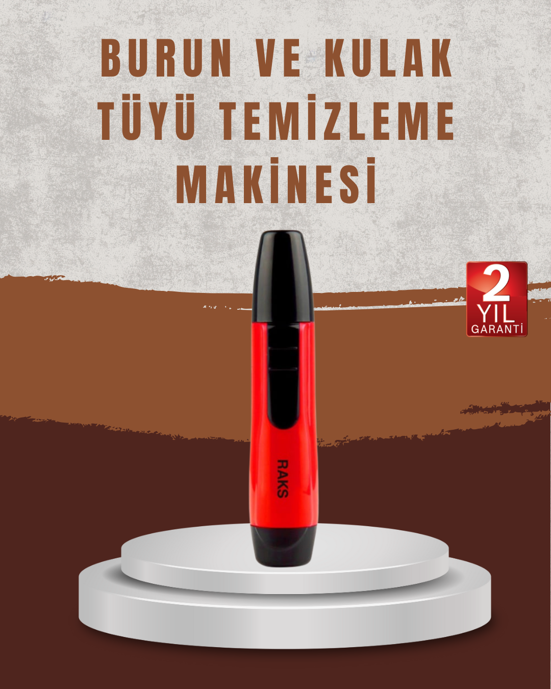 Raks Leo Burun Kulak Tüy Alma Makinesi 45 dk Şarj Süreli Kırmızı - Lisinya