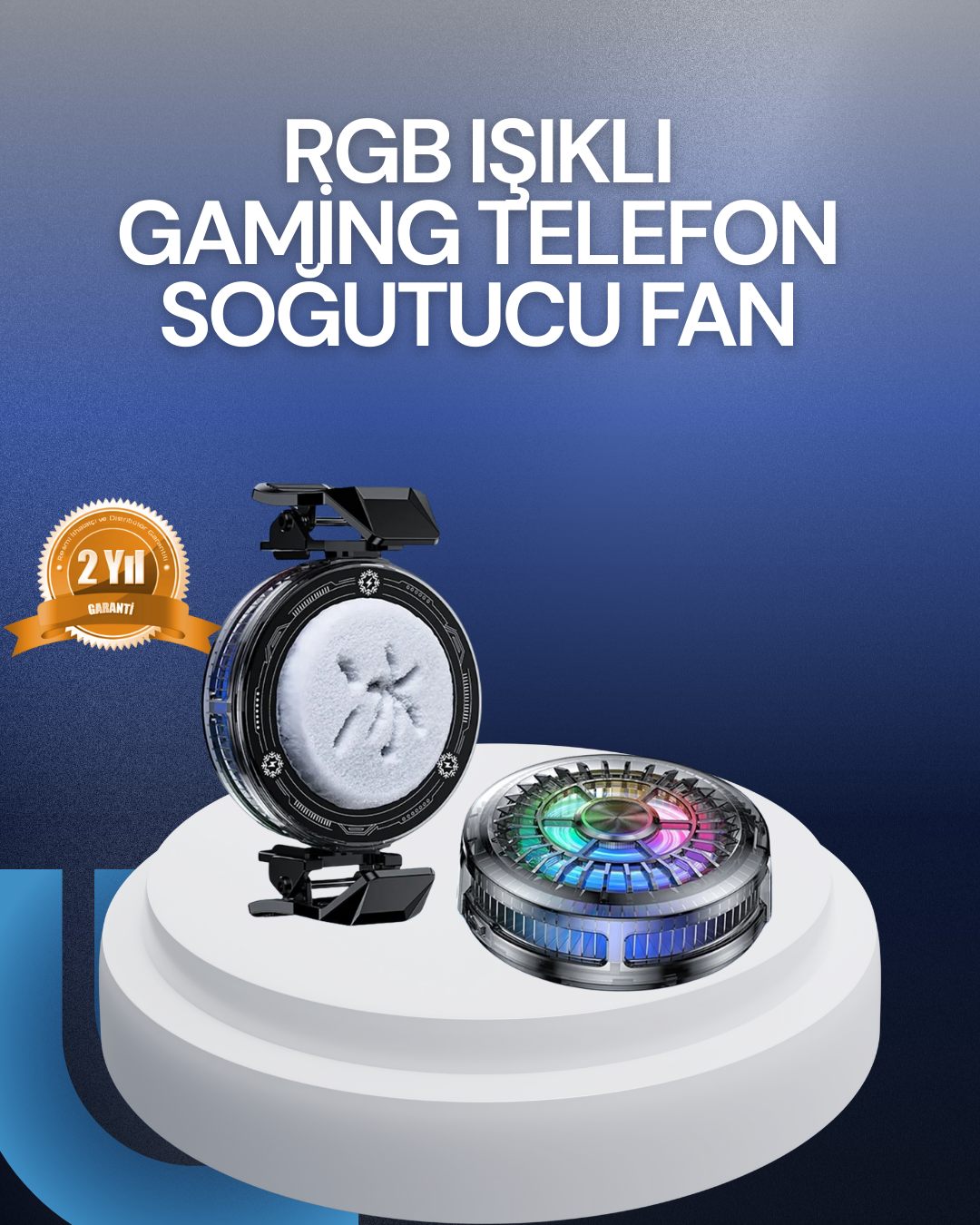 RGB LED Telefon Soğutucu Fan Yüksek Hızlı Soğutma Oyuncu Cooler - Lisinya