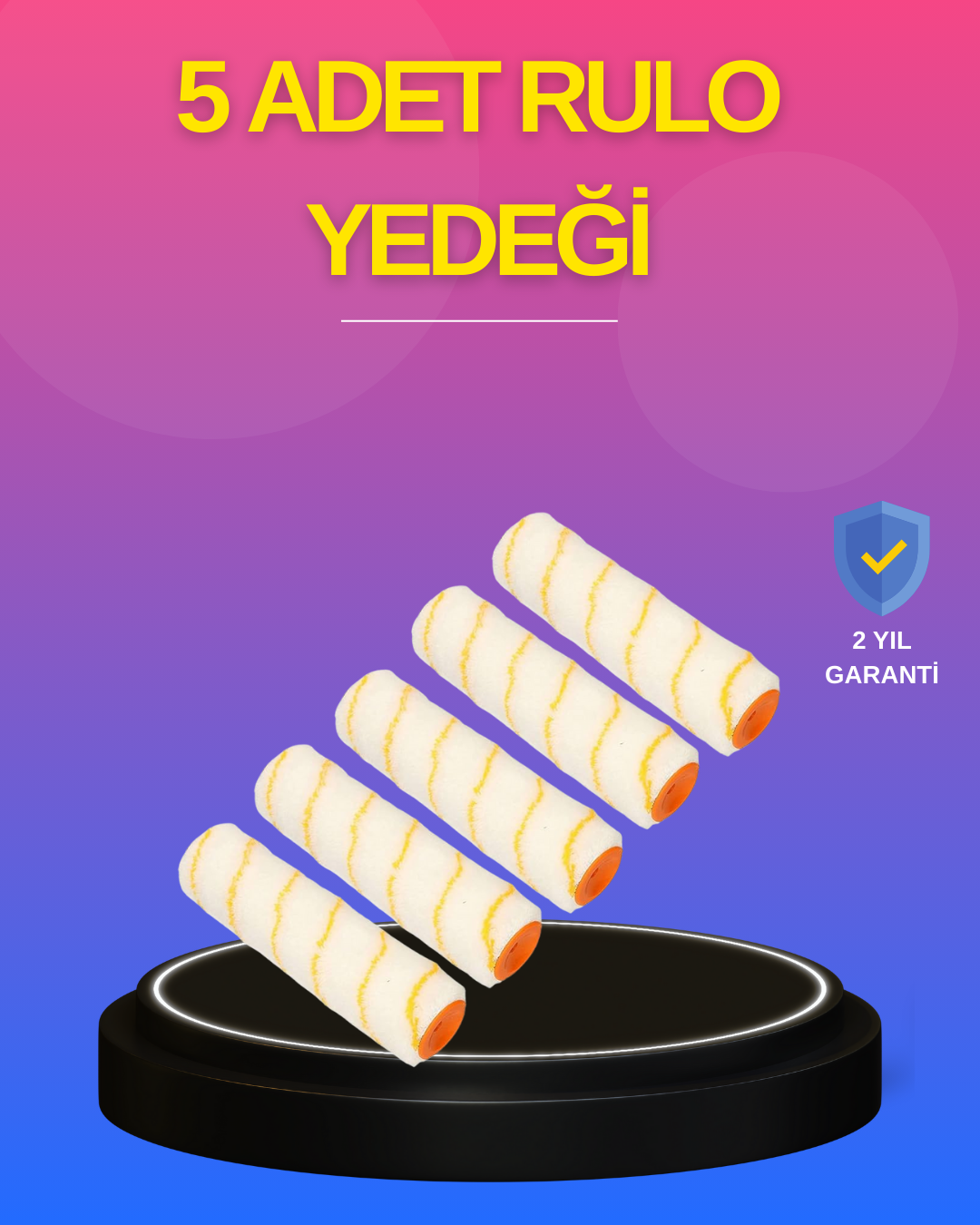 5’li Detay Boya Rulo Takımı Pürüzsüz Yüzey İçin İdeal - Lisinya