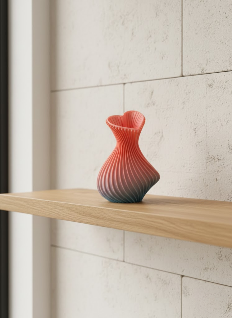 Kalp Tasarımlı Modern Dekor Vazo 15 cm Şık ve Estetik Görünüm - Lisinya