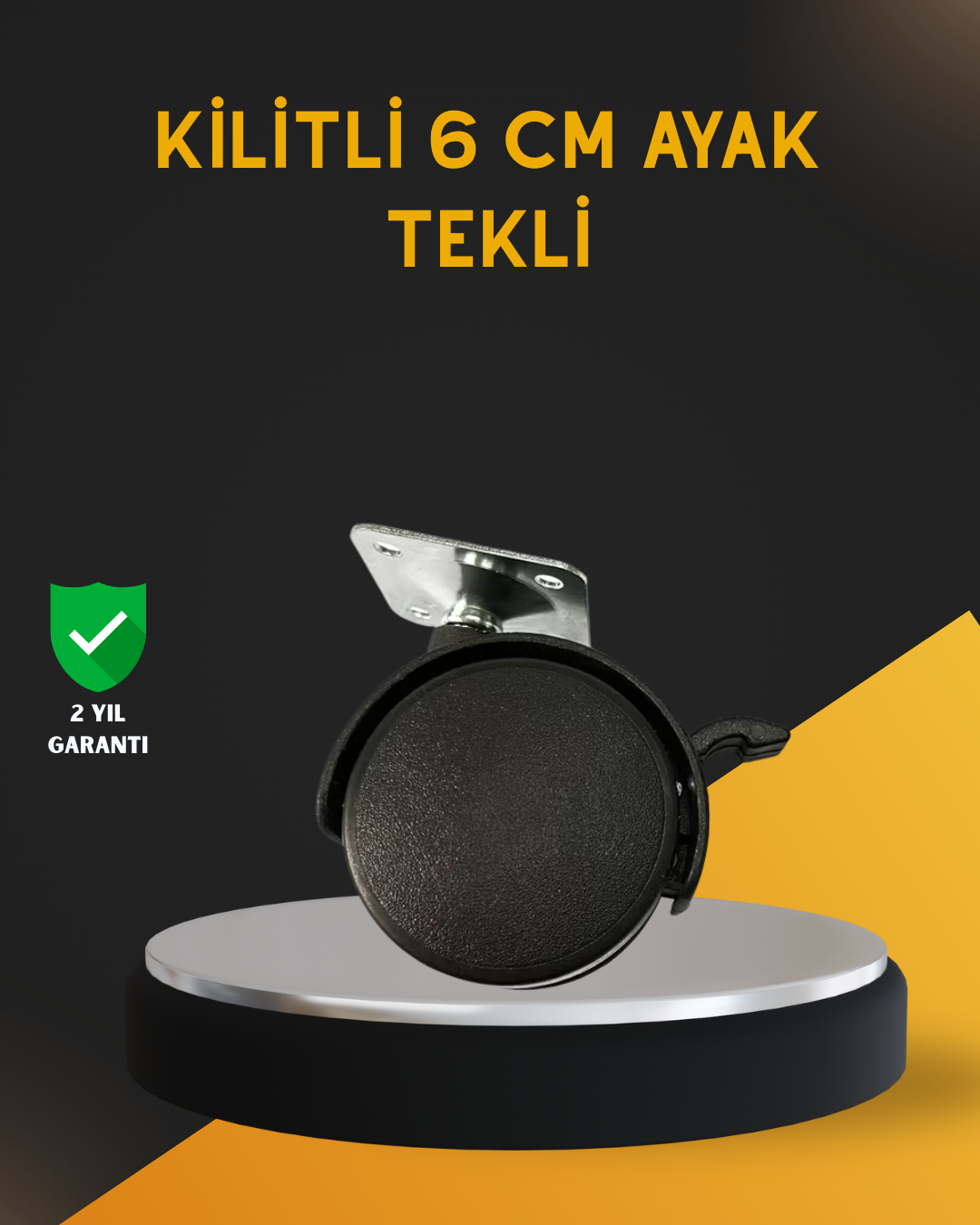 Mobilya İçin Kilitli 6 cm Ayak Tekli Satış - Lisinya