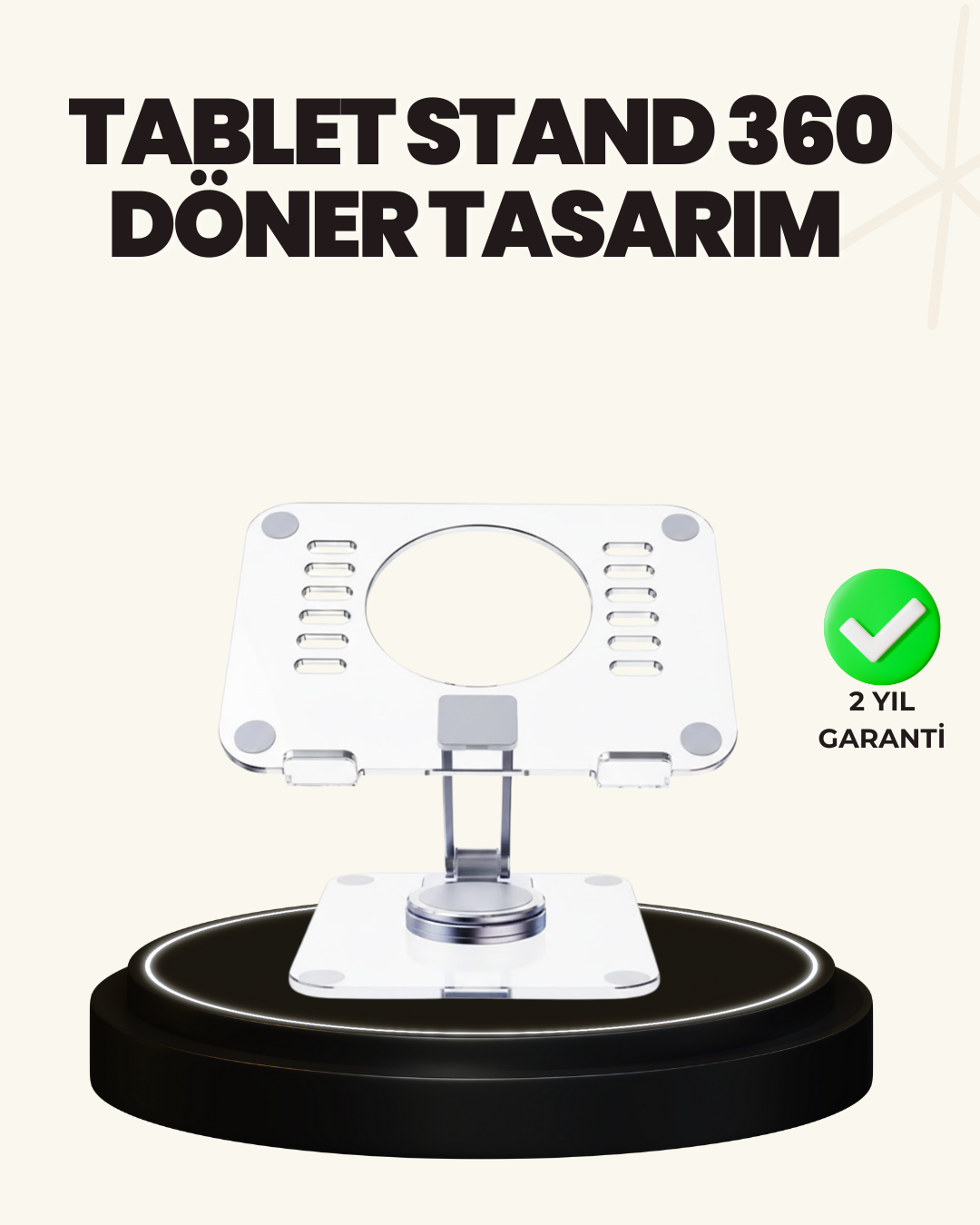 Ayarlanabilir Şeffaf Tablet Standı Kaymaz Silikon Tabanlı - Lisinya