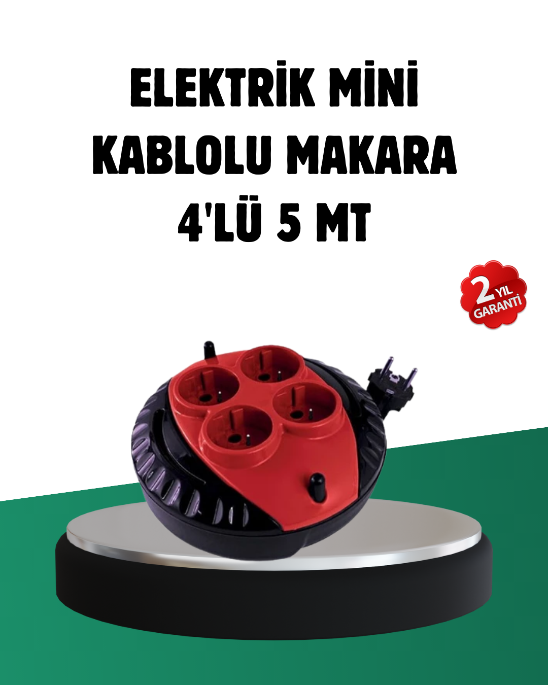 Türkiye Üretimi 5 Metre 4 Prizli Kablolu Makara - Lisinya Türkiye Üretimi 5 Metre 4 Prizli Kablolu Makara - Lisinya