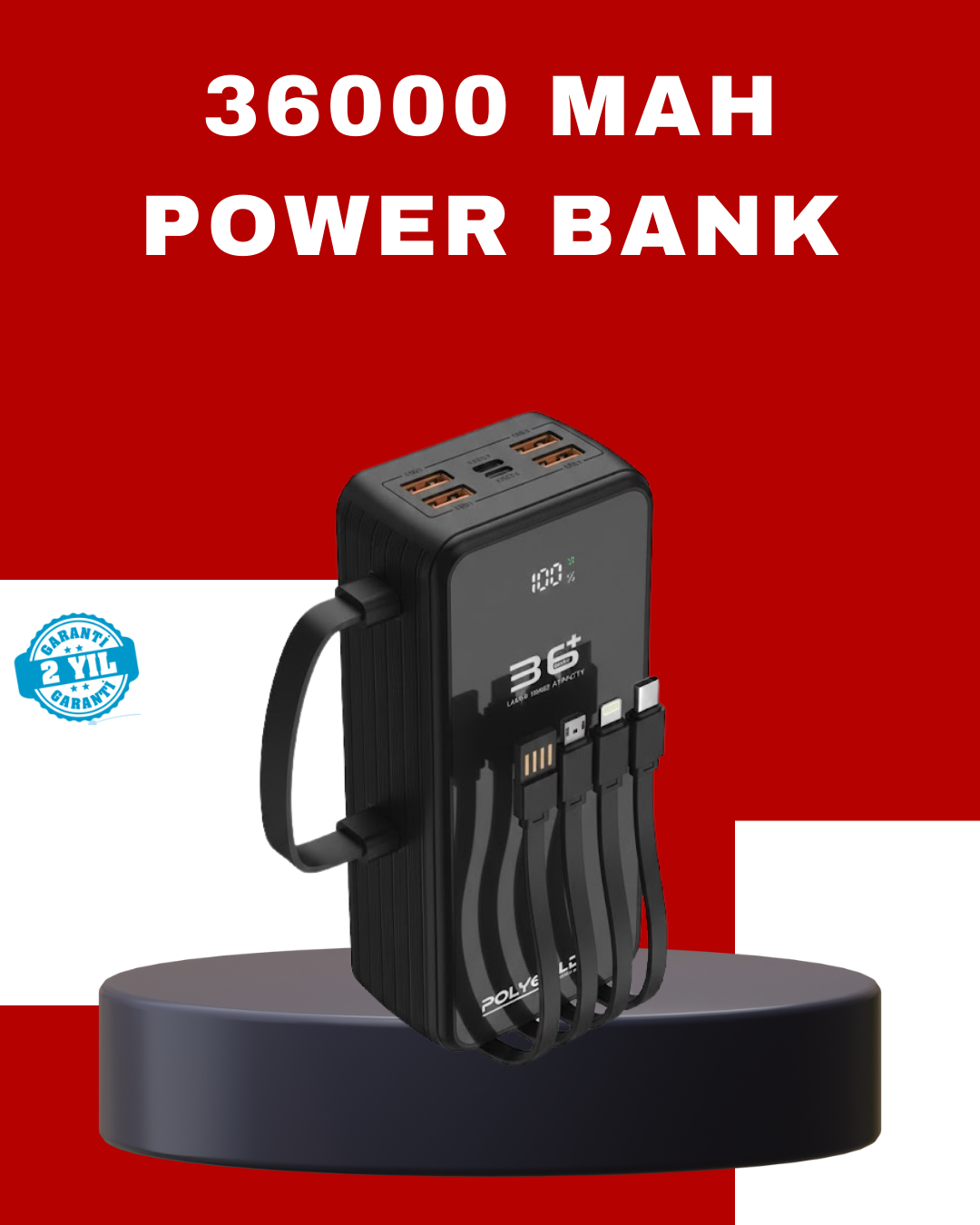 Kablosuz Şarj Özellikli Güç Bankası Gün Boyu Kesintisiz Enerji - Lisinya