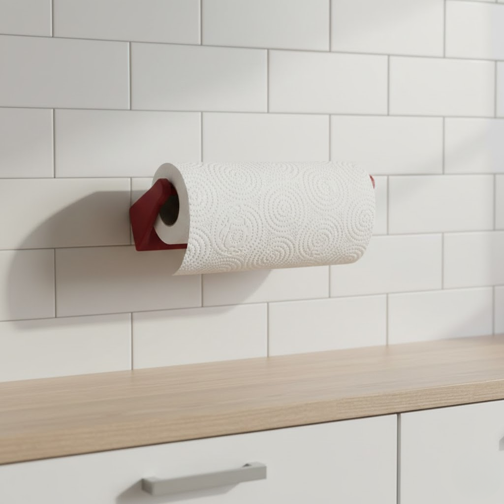 Kırmızı Peçete Tutucu Dayanıklı Duvar Tipi Kağıt Havlu Askısı - Lisinya