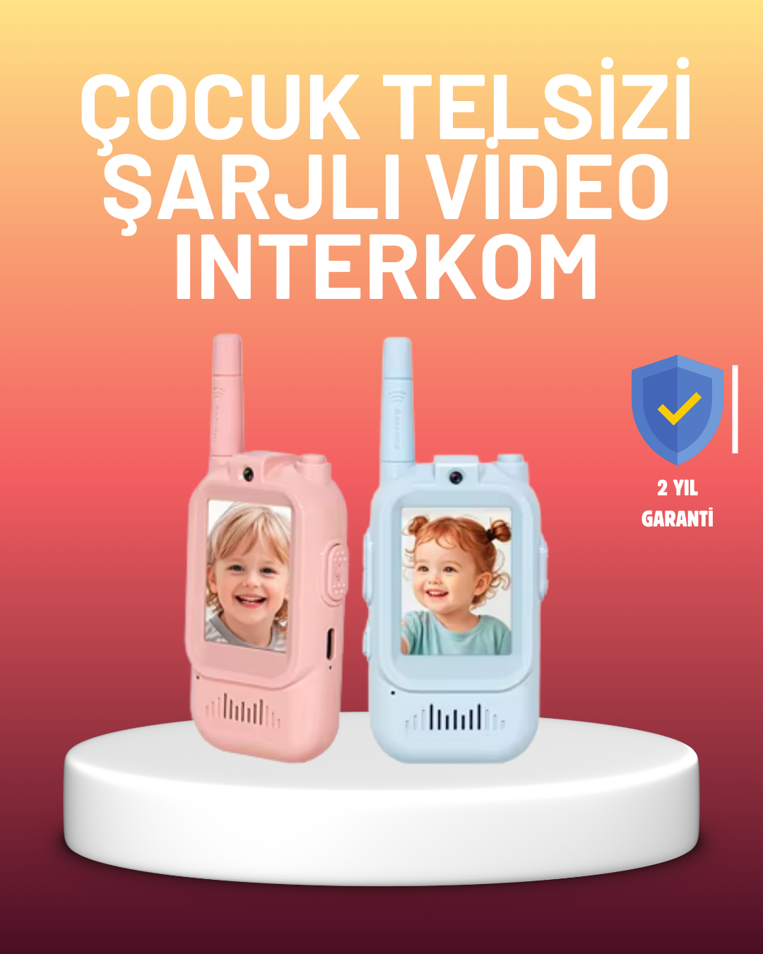 Ekranlı Walkie Talkie Oyuncağı Ses ve Görüntü Destekli - Lisinya