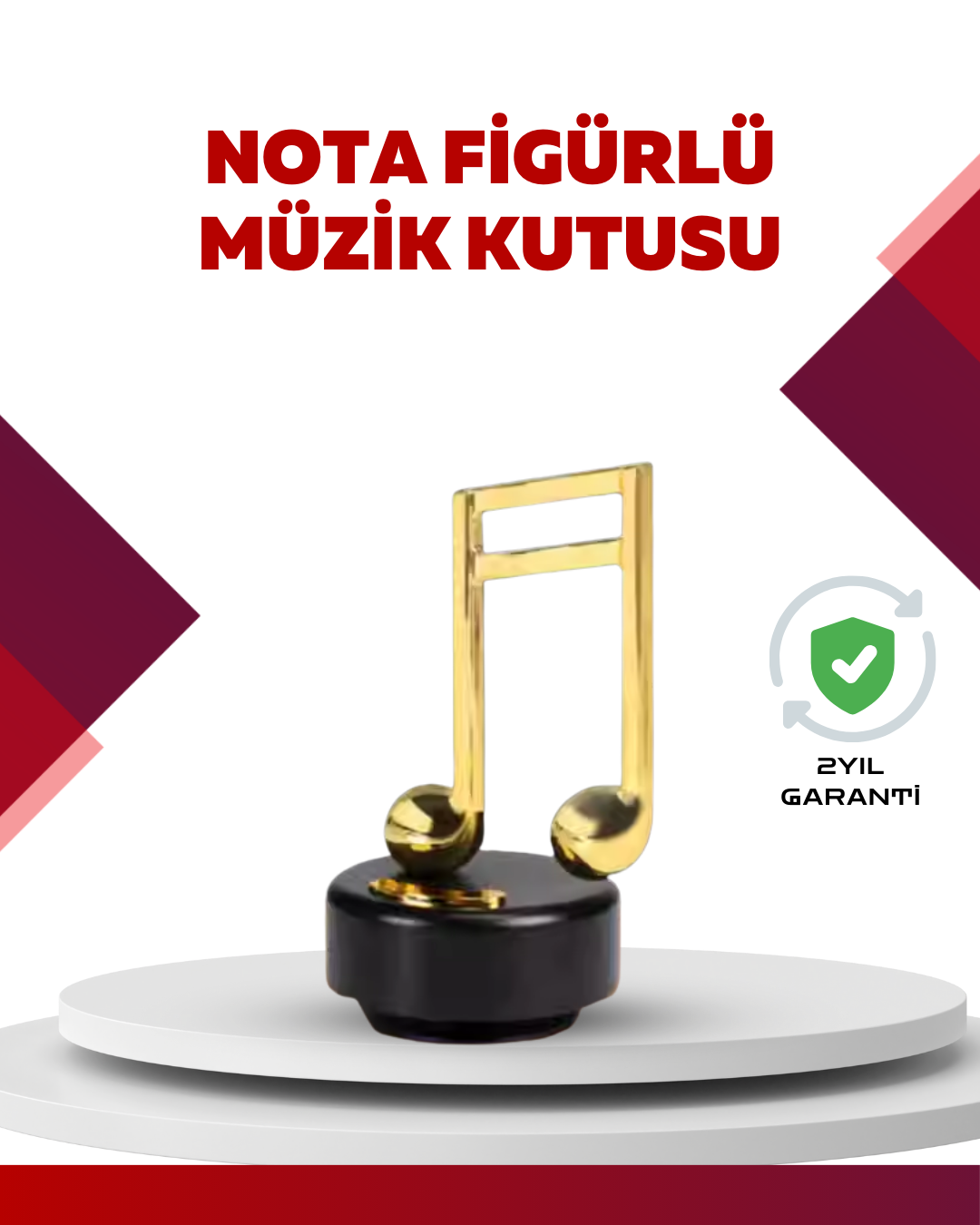 Altın Nota Temalı Müzik Kutusu  Müzikli Hediyelik - Lisinya