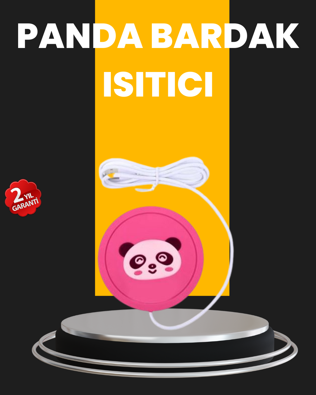 USB Güçlü Bardak Isıtma Altlığı 1.2m Kablo Silikon Kaymaz Figürlü - Lisinya