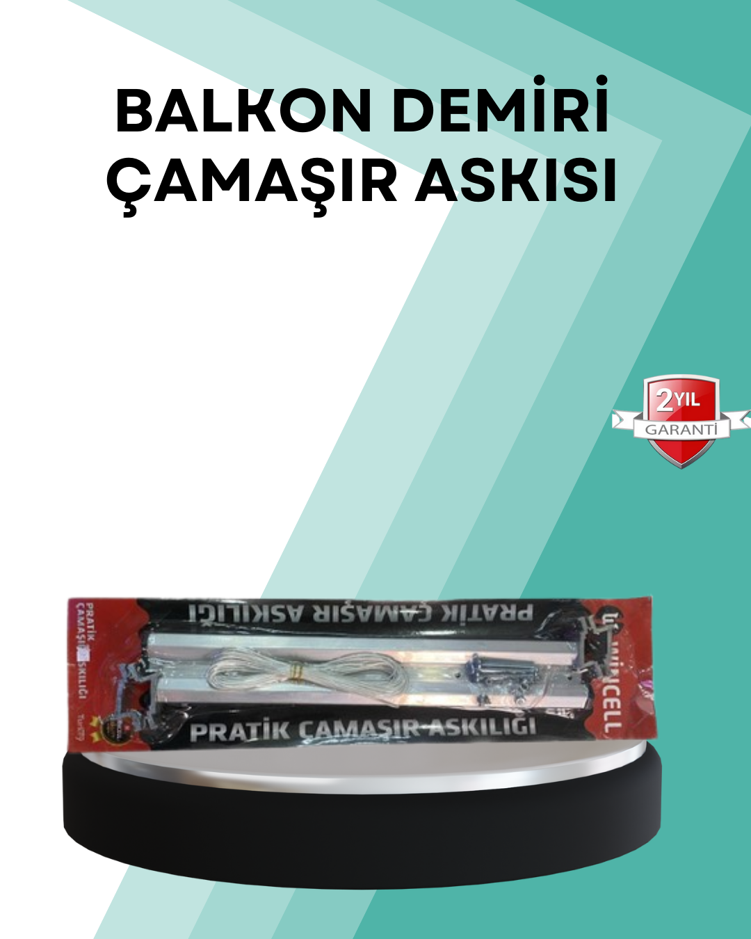 Kare Küpeşte Uyumlu Balkon Çamaşır Askısı 25x60 cm Beyaz Pratik - Lisinya