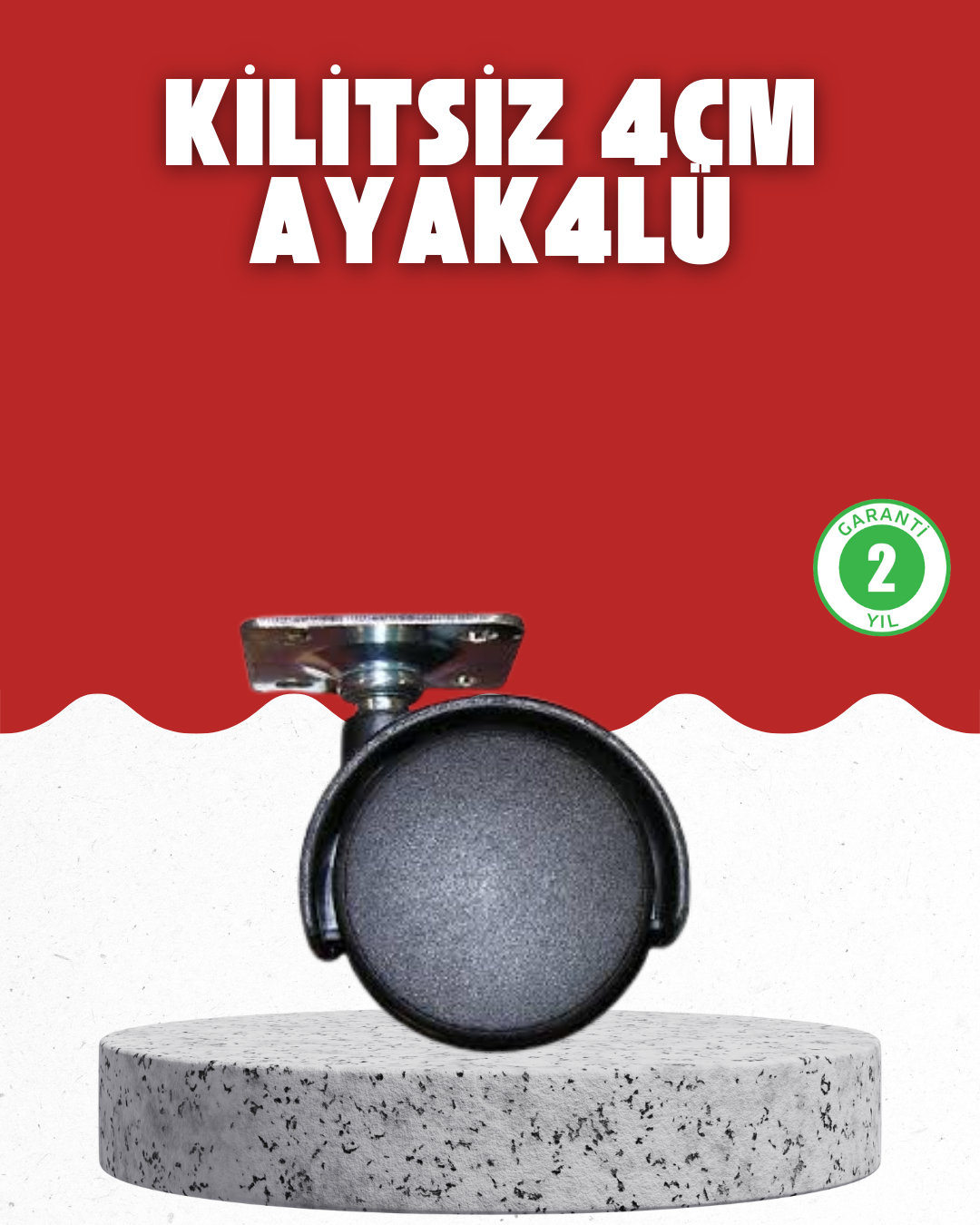 4 cm Kilitsiz Tekerlek Ayak Seti Zemin Koruyucu - Lisinya