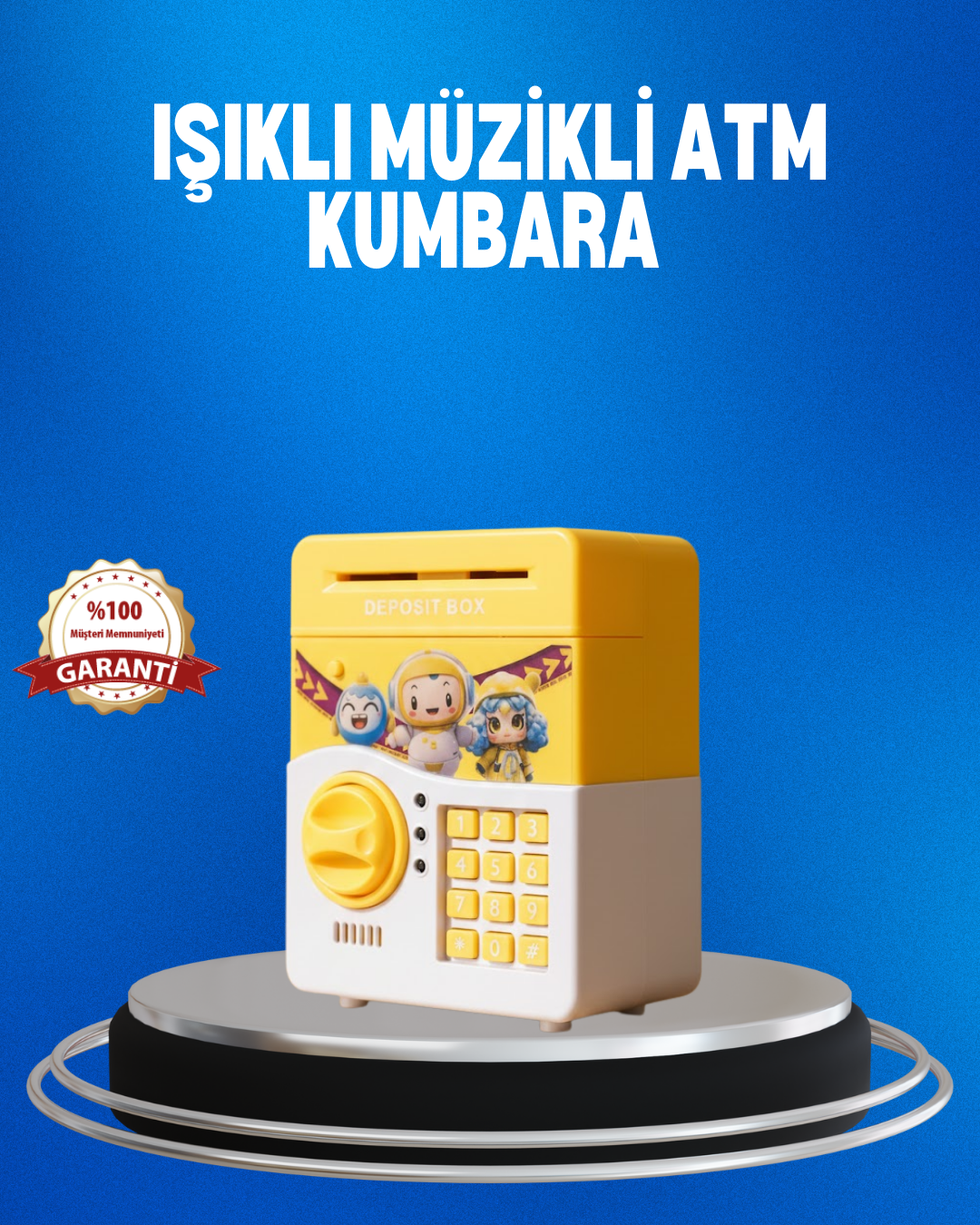 Çocuklar İçin Sarı Elektronik Şifreli Para Biriktirme Kumbarası - Lisinya