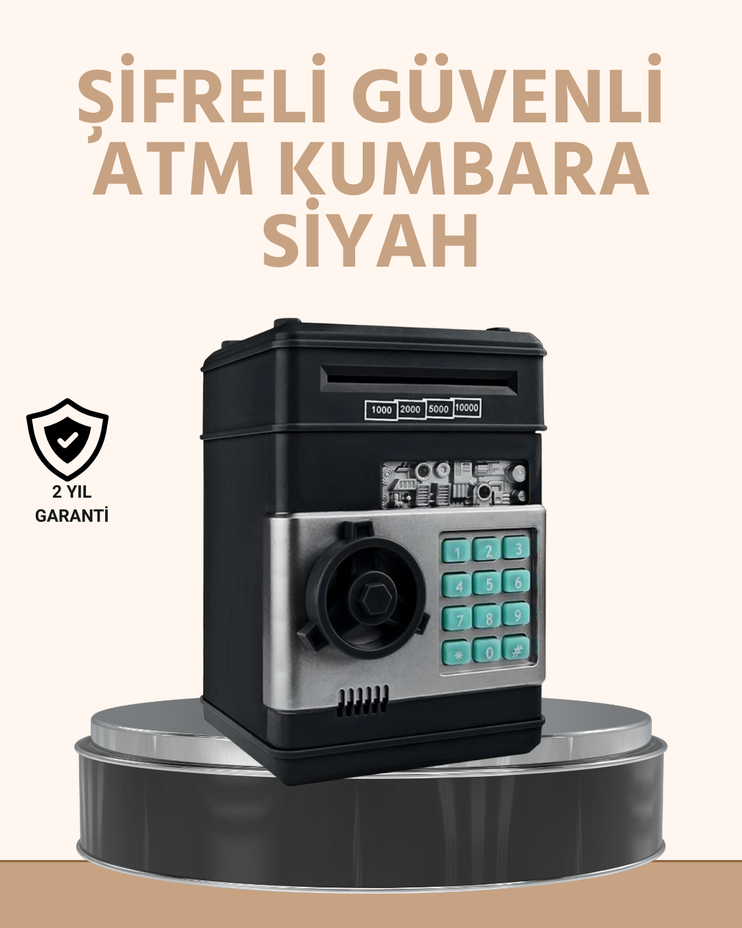 Işıklı Sesli Şifreli ATM Görünümlü Kasa Kumbara - Lisinya
