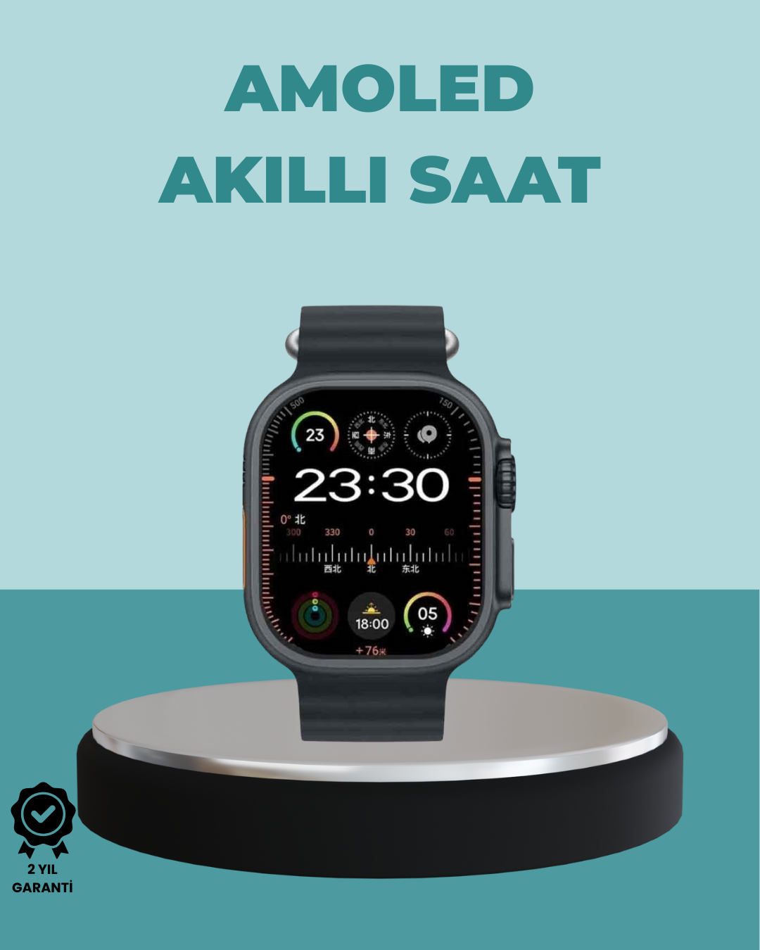 AMOLED Akıllı Saat 49mm Bluetooth Arama Spor ve Sağlık - Lisinya