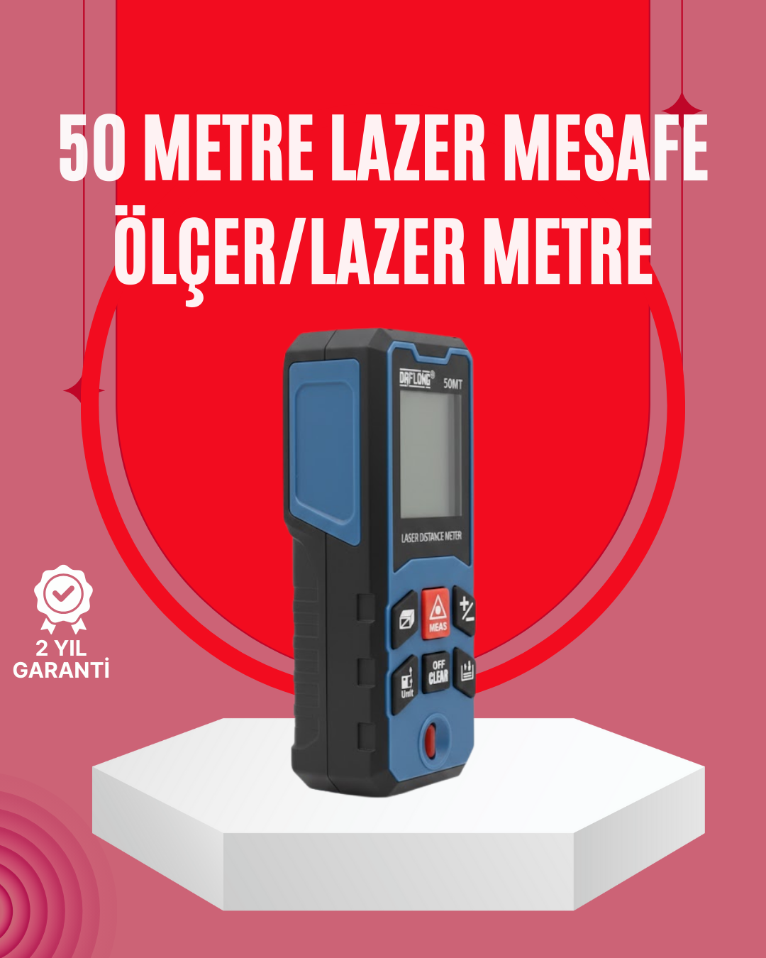 50 Metre Lazer Ölçüm Cihazı Alan ve Mesafe Hesaplama - Lisinya