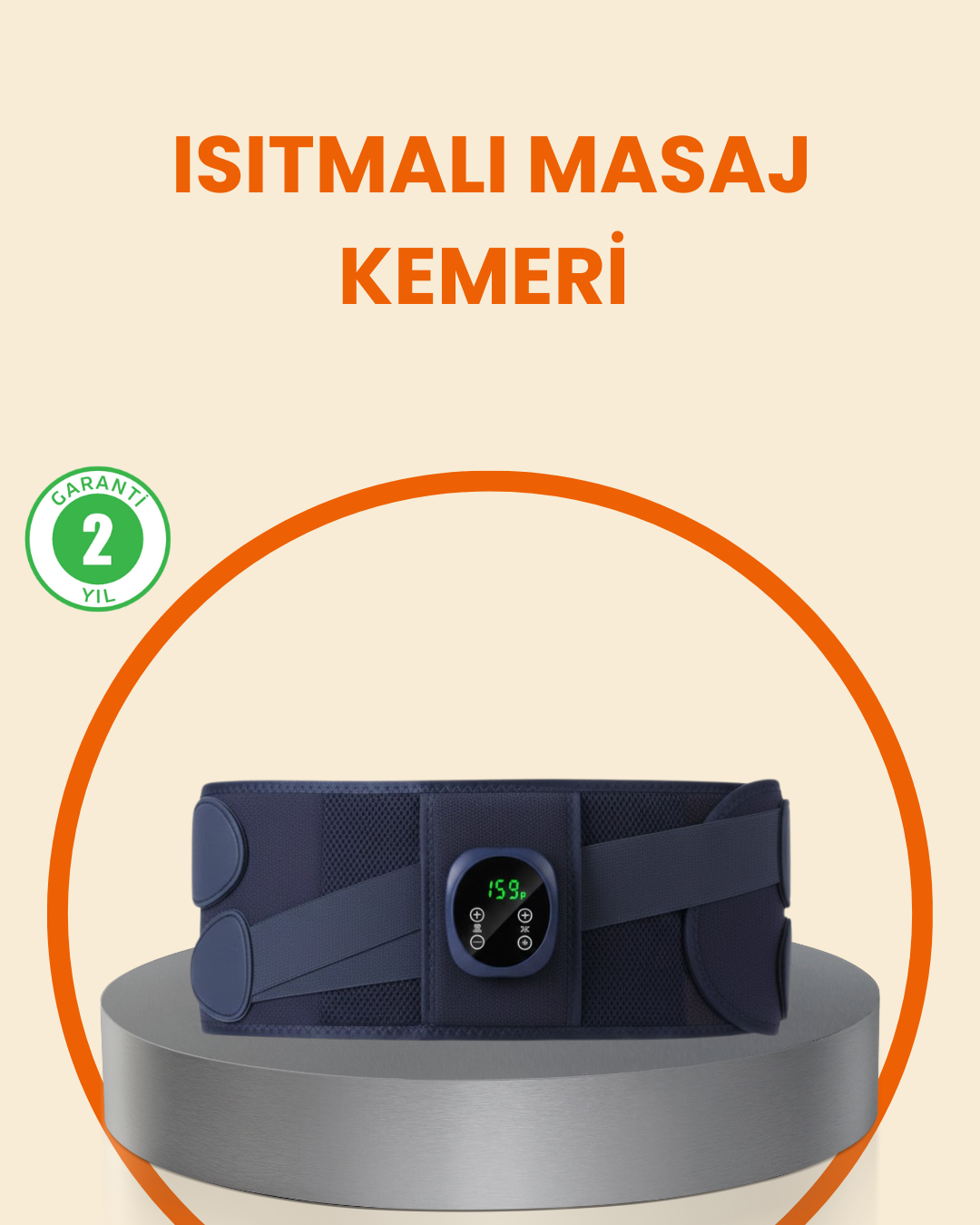 Isıtmalı Masaj Kemeri Dijital Ekranlı Bel Çevresi 100 cm Altı Uyumlu - Lisinya