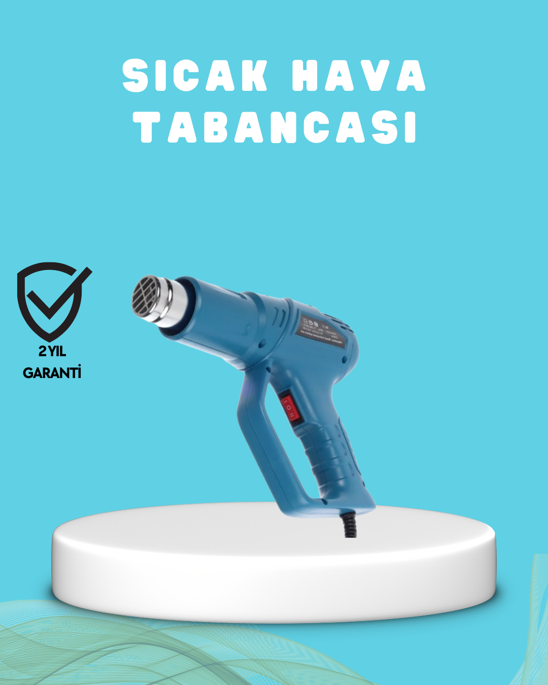 2000W Sıcak Hava Üfleme Tabancası Seramik Rezistanslı Profesyonel - Lisinya