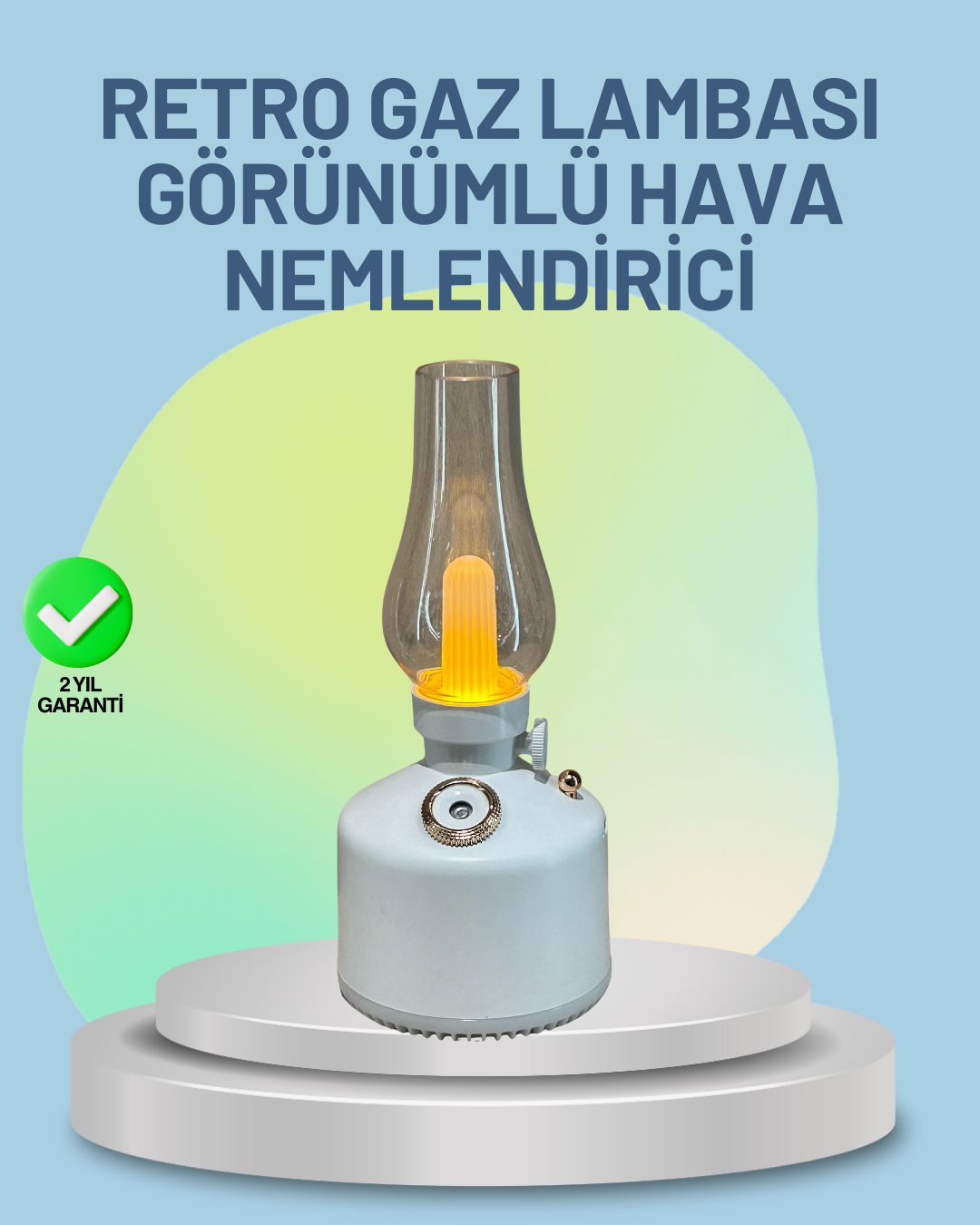 Renkli Led Işıklı Retro Gaz Lambası Aroma Terapi Mist Maker - Lisinya