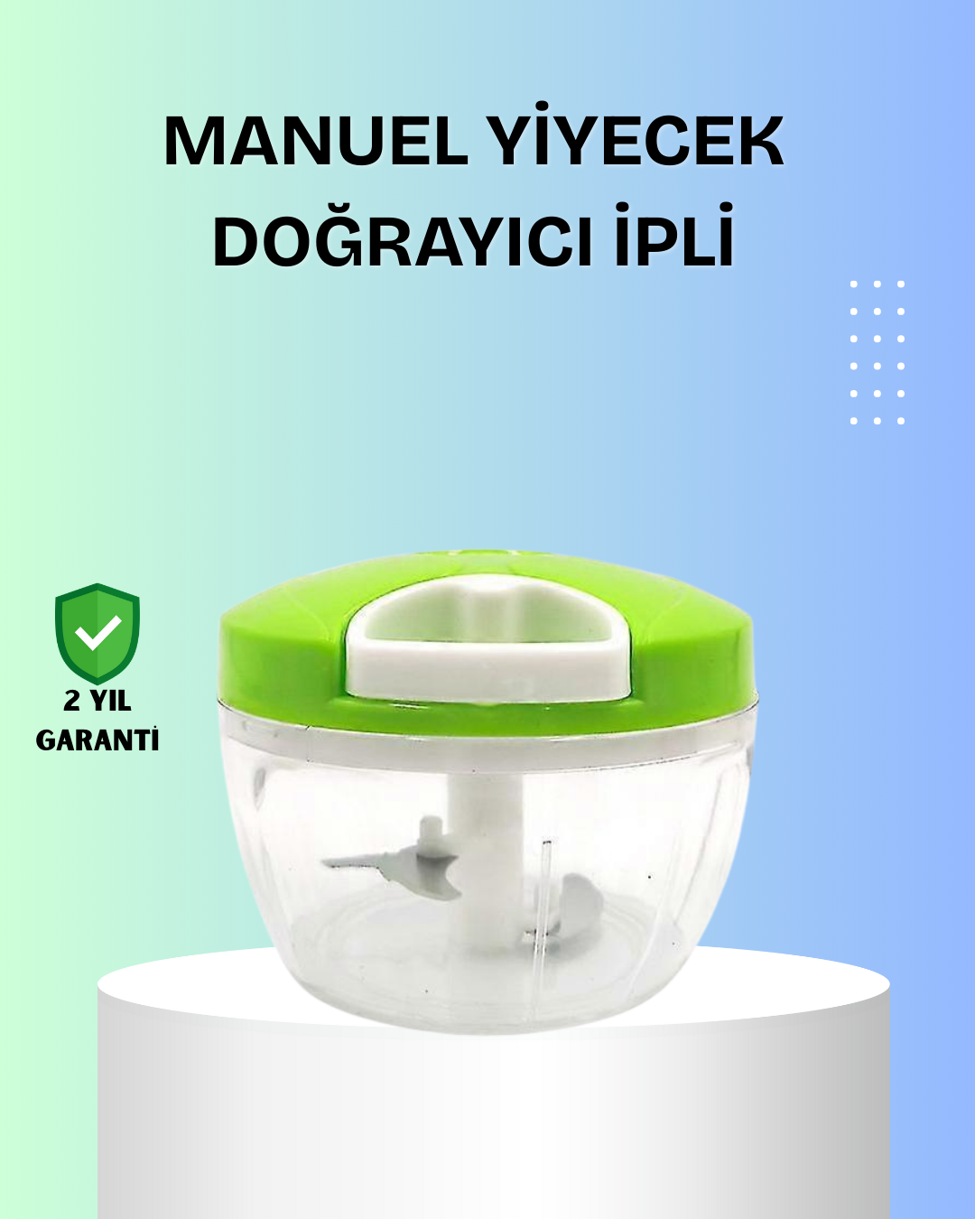 El Tipi Yiyecek Kıyıcı Üç Bıçaklı Pratik Doğrayıcı - Lisinya
