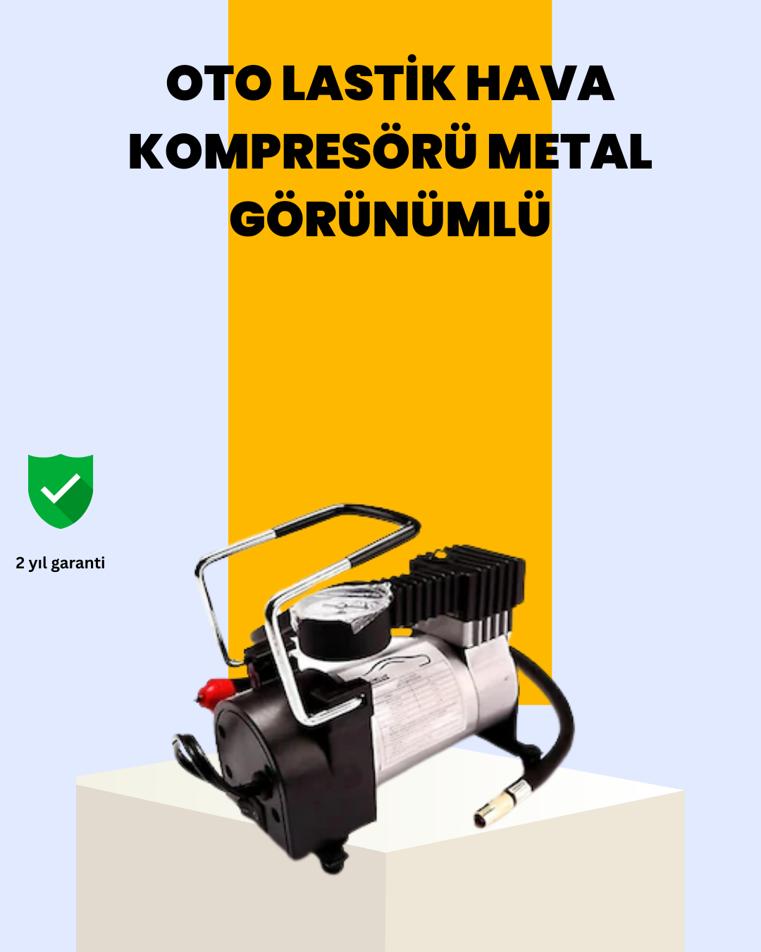 Araç Çakmak Girişli Metal Hava Kompresörü 10A Güçlü Motor - Lisinya