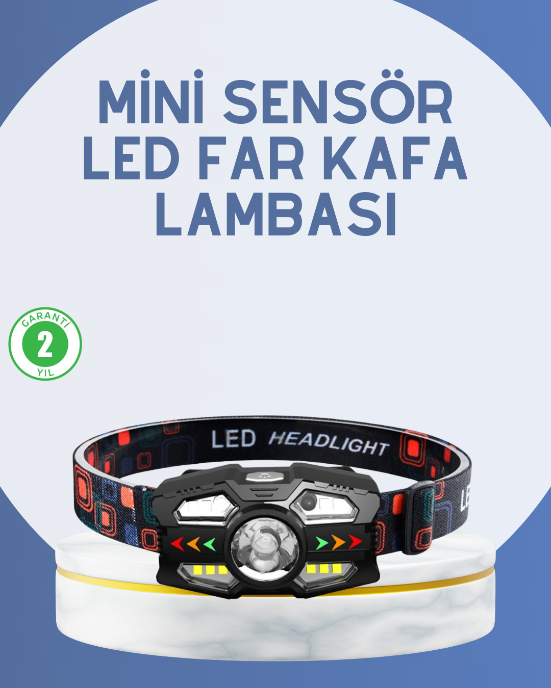 El Sensörlü LED Far Suya Dayanıklı Şarjlı Kafa Lambası - Lisinya