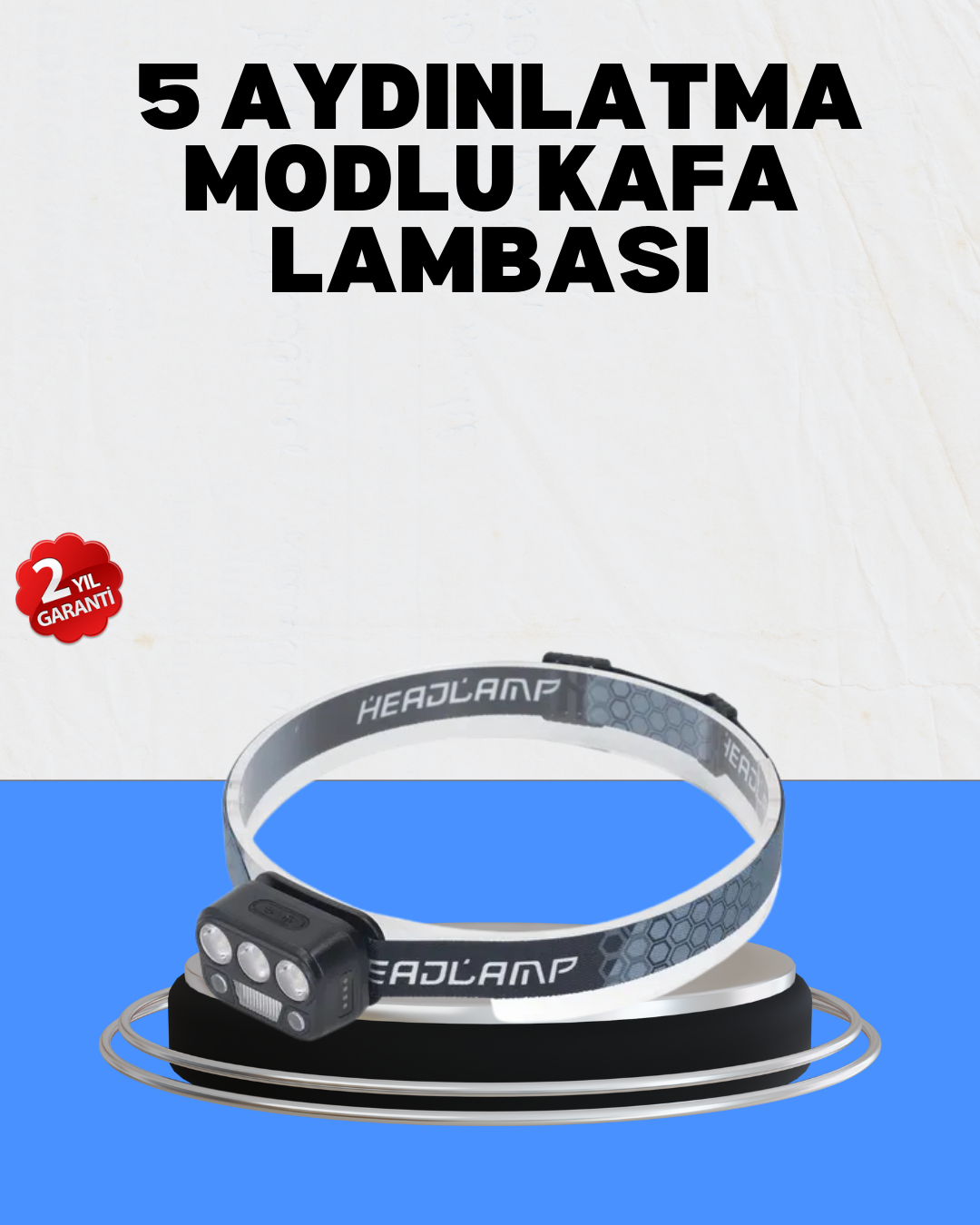 Gece Koşusu İçin LED Kafa Lambası El Sensörlü - Lisinya