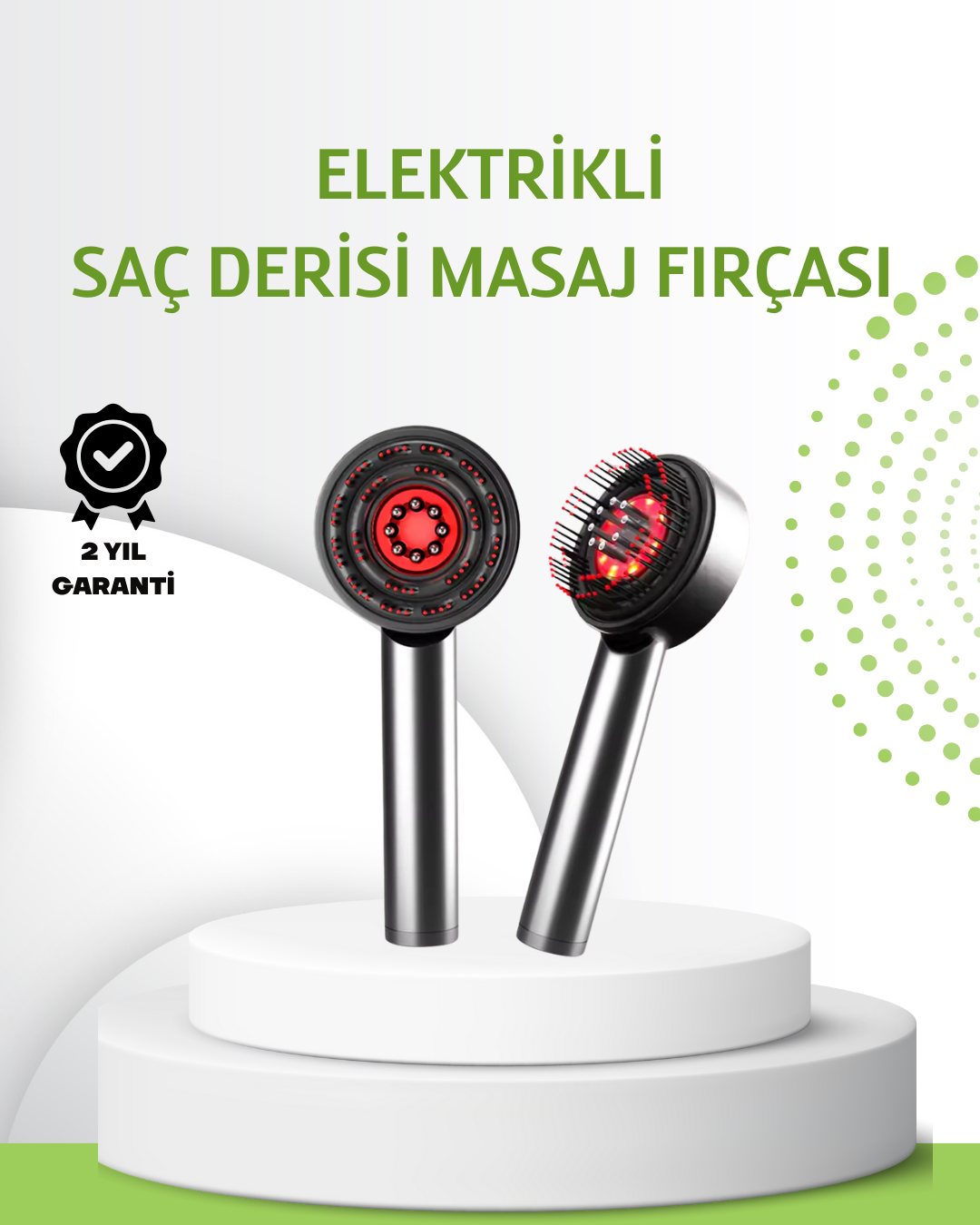 Şarjlı Saç Derisi Masaj Cihazı Kırmızı Işık ve 3D Tarak Dişli - Lisinya